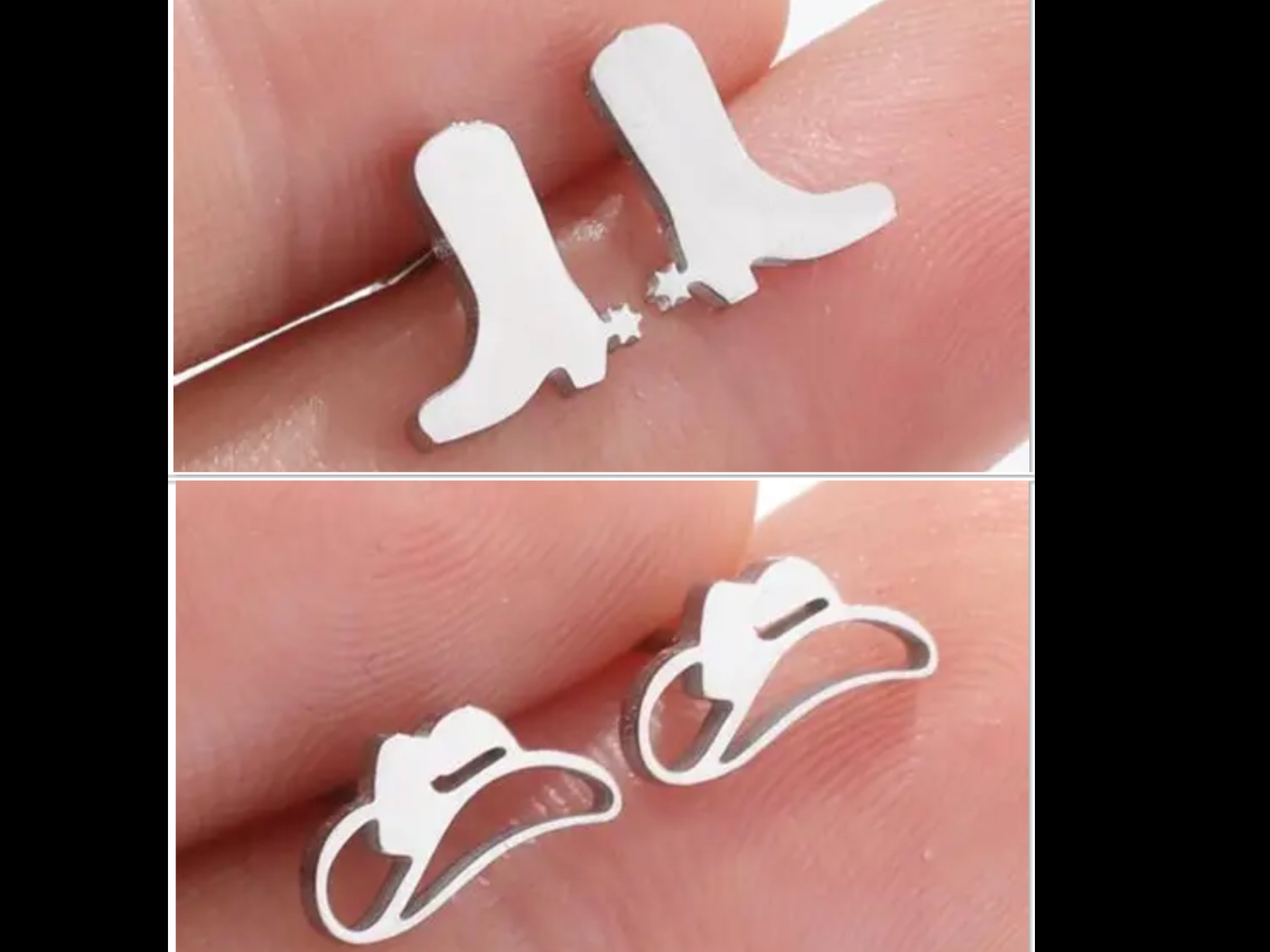 Boucles d’oreilles country en inox