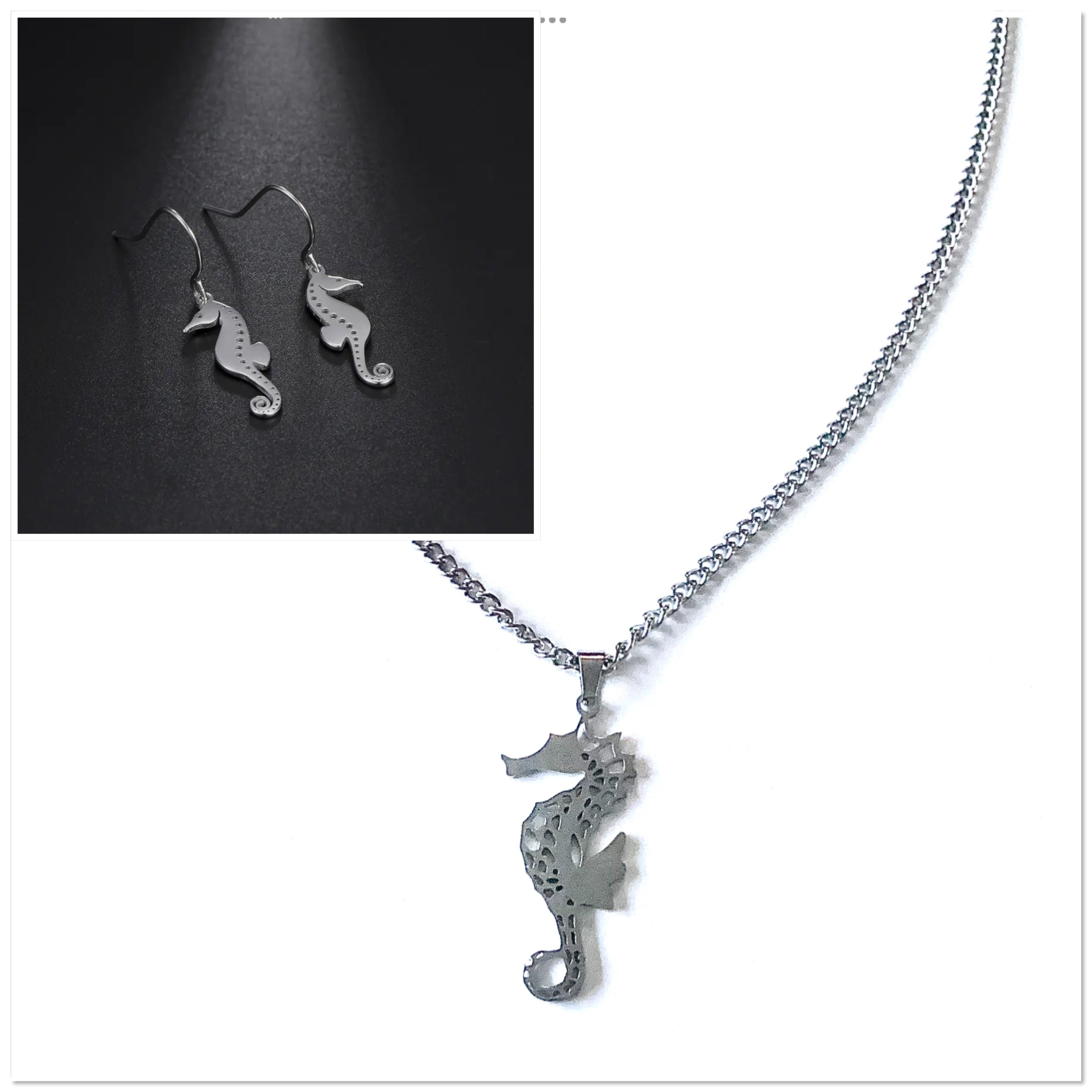 Collier ou boucles d’oreilles hippocampe