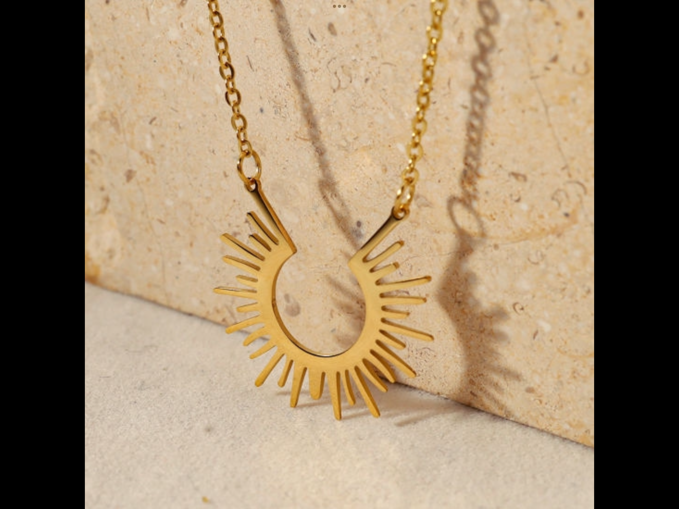 Sun Goddess Necklace in Gold Stainless Steel