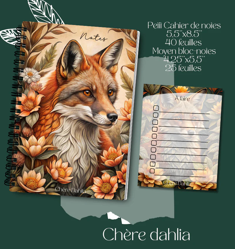 Duo papeterie cerf monde magique