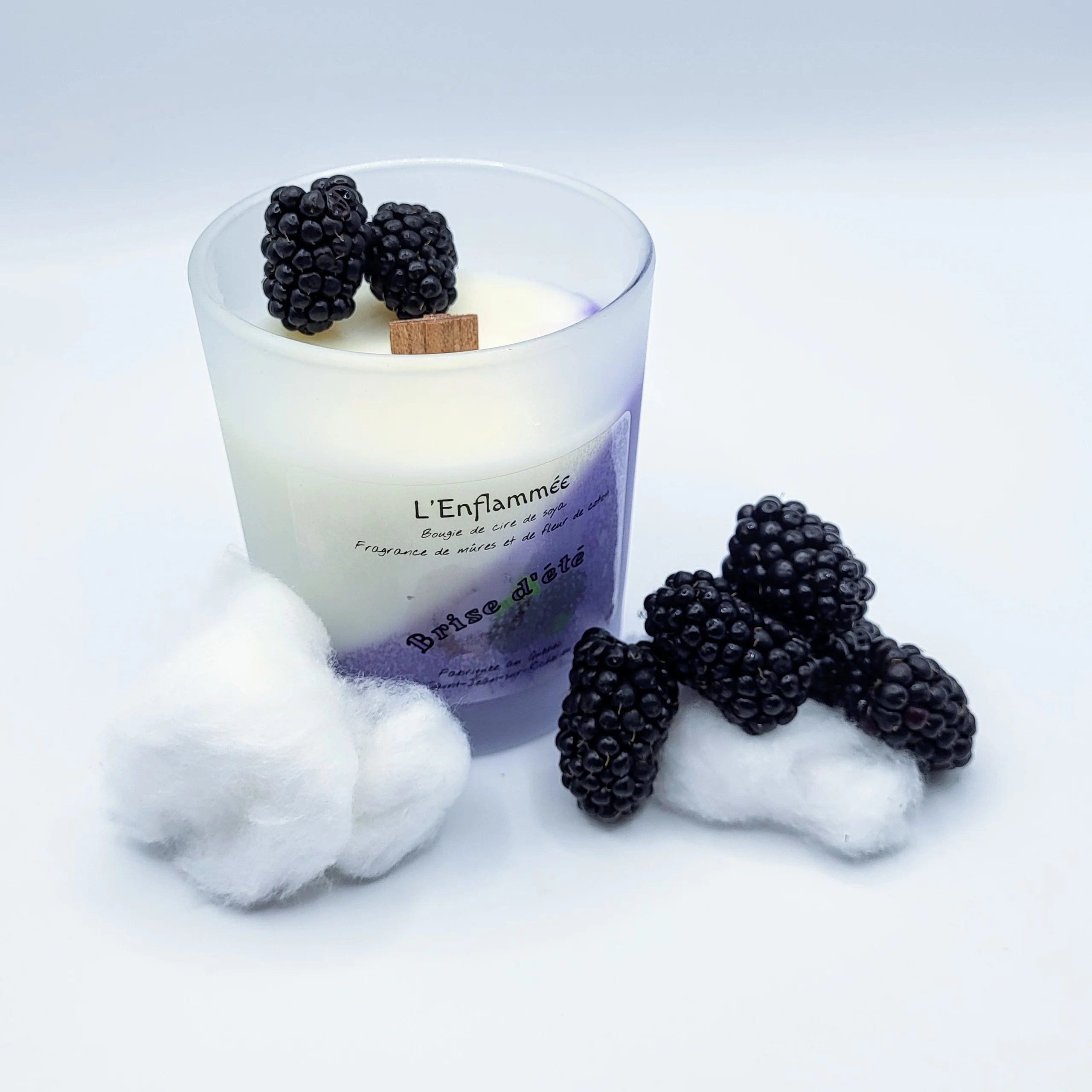 Brise d'été coton frais mûre bougie cire de soya