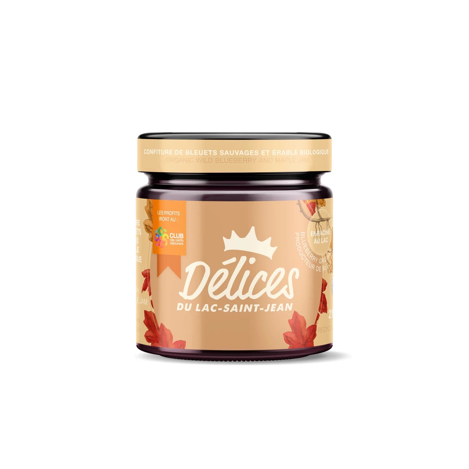 Confiture de bleuets sauvages et érable biologique