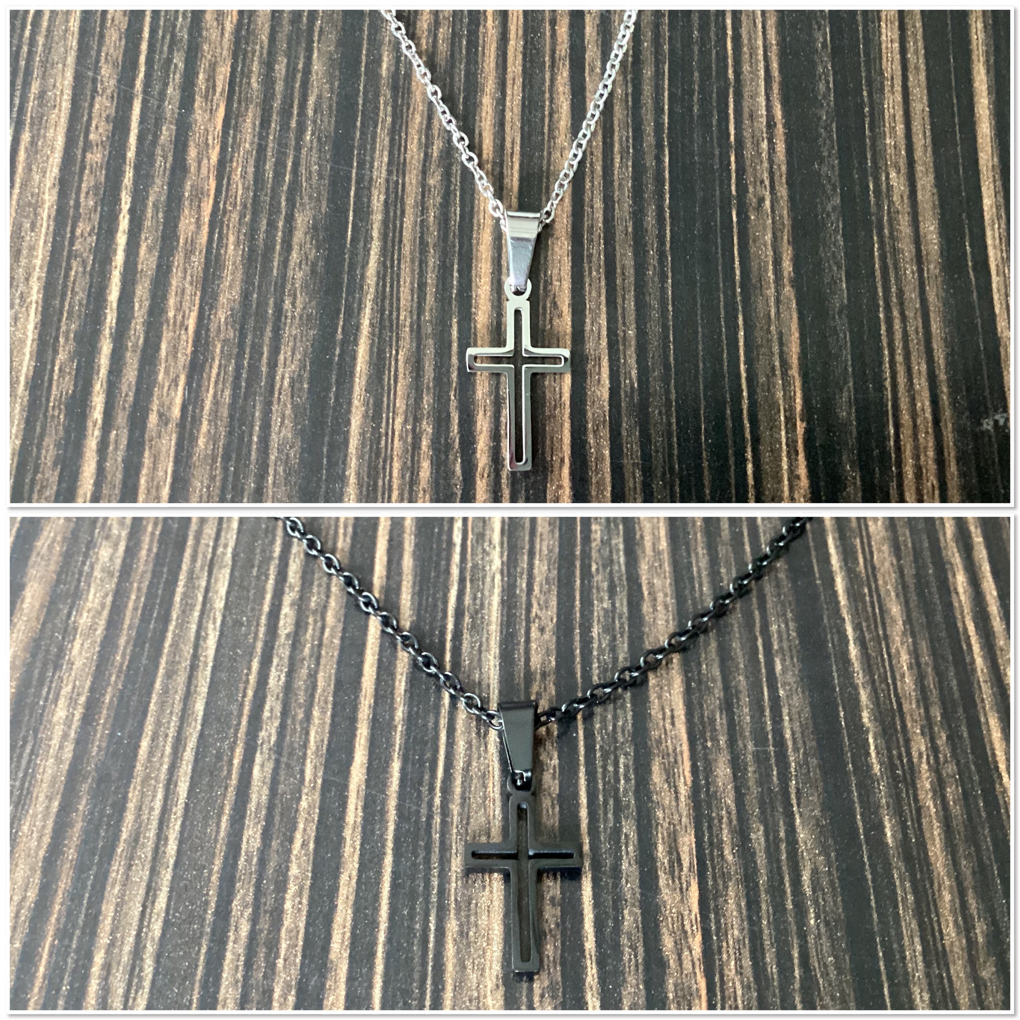 Necklace with small stainless steel cross of your choice