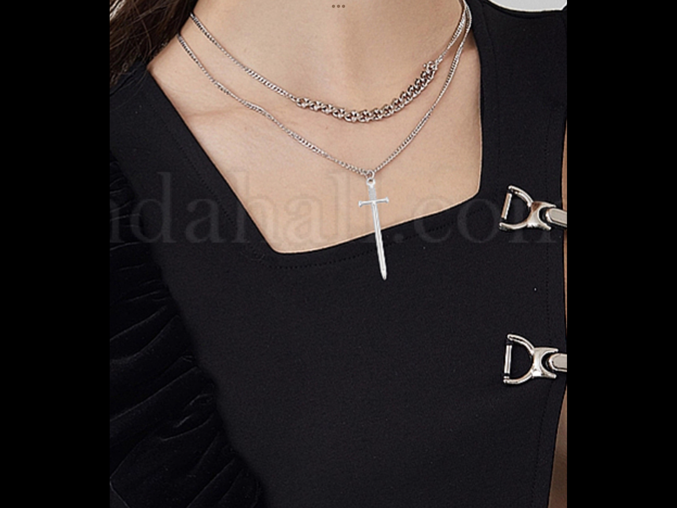 Collier épée en inox argent chaîne au choix