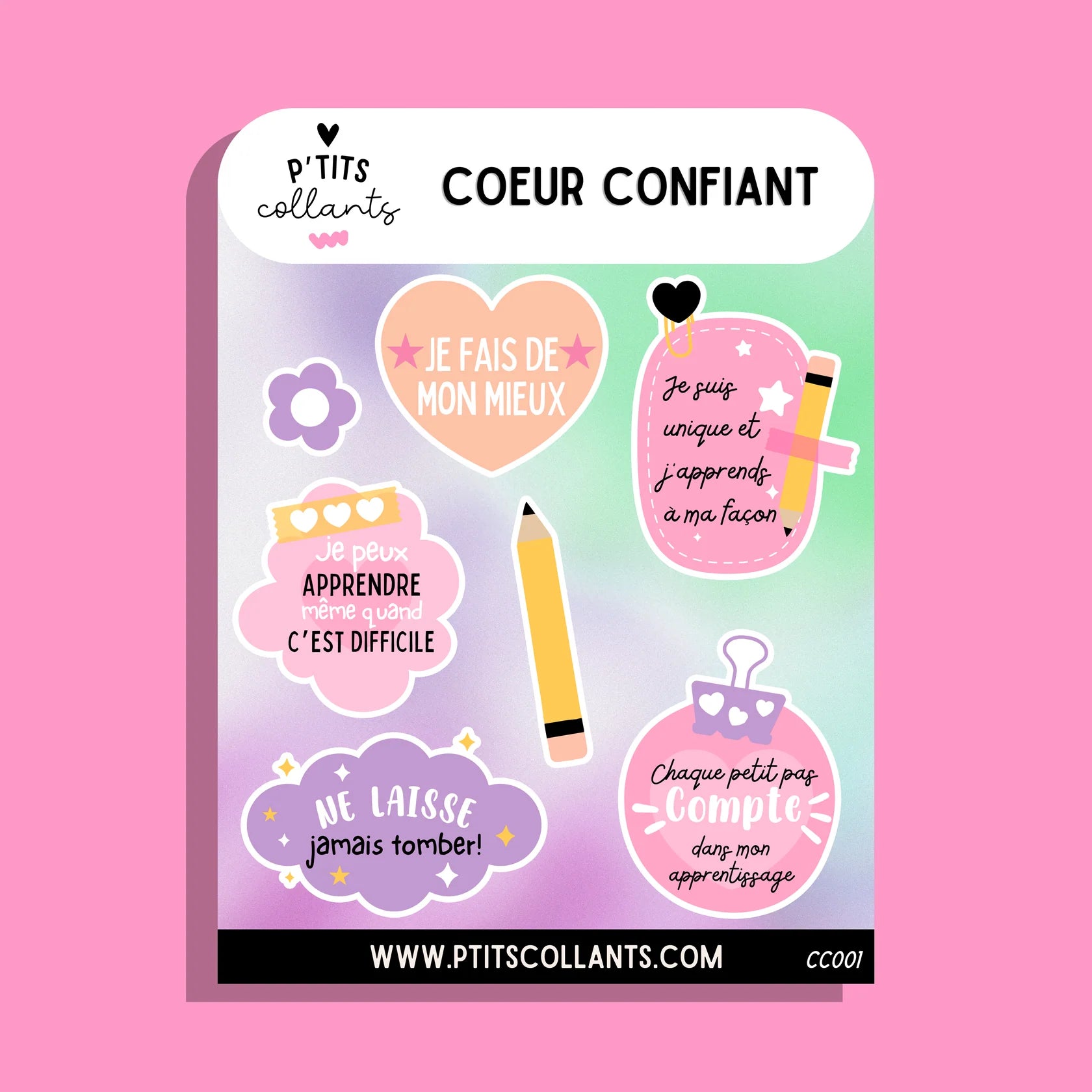 Coeur confiant· Feuille de collants