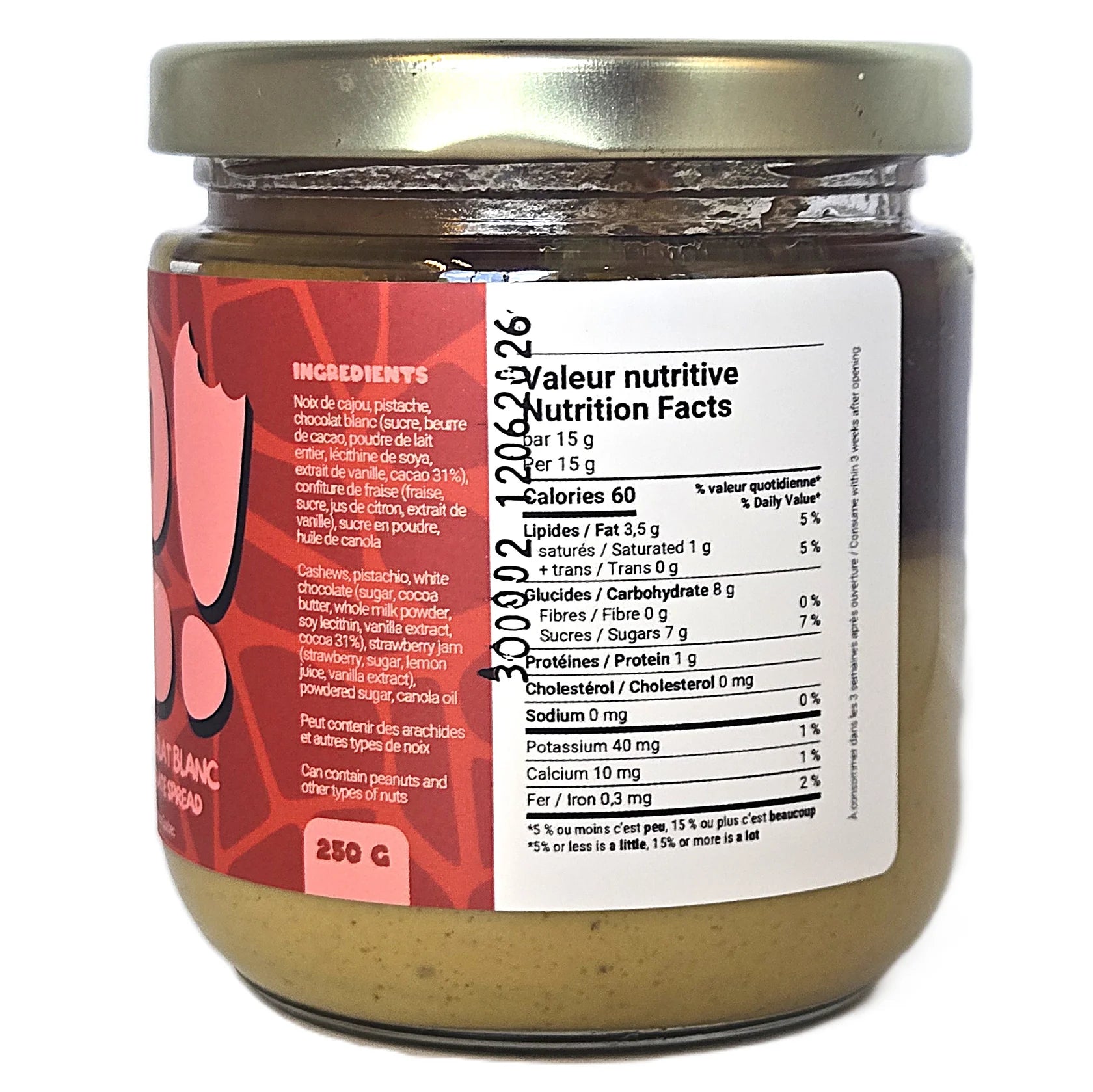 Tartinade Pistache, Fraise & Chocolat Blanc - 250 g