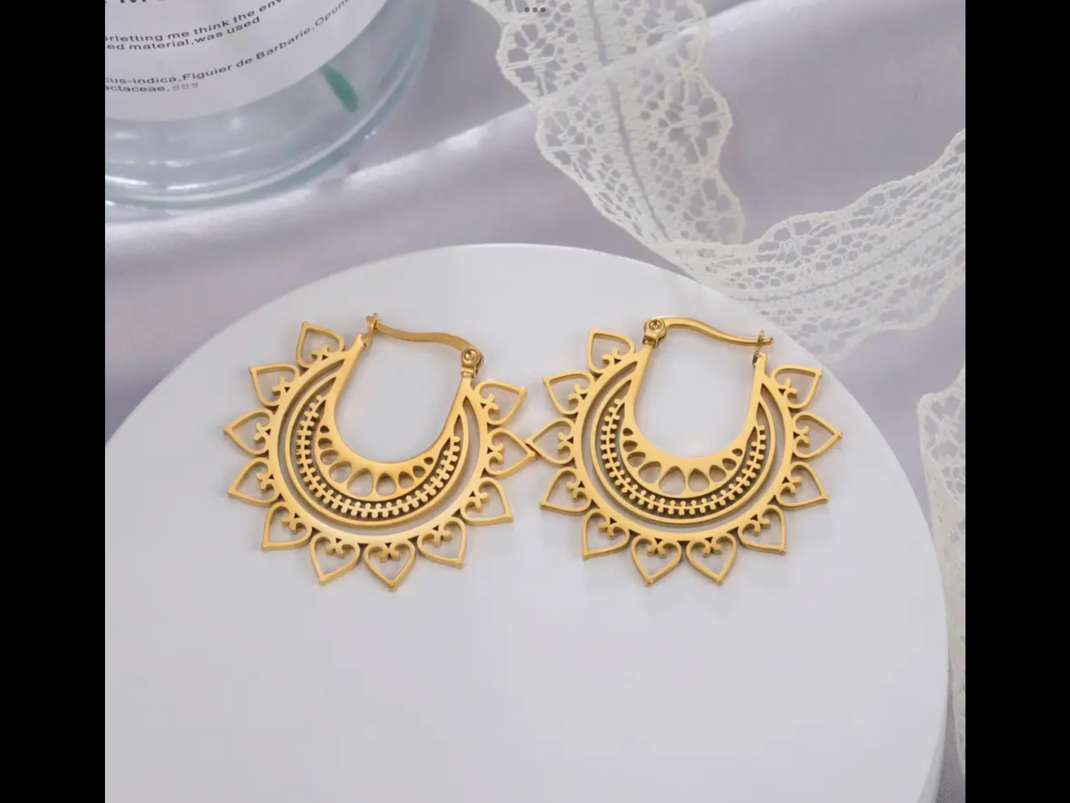Boucles d’oreilles mandala en inox or ou argent