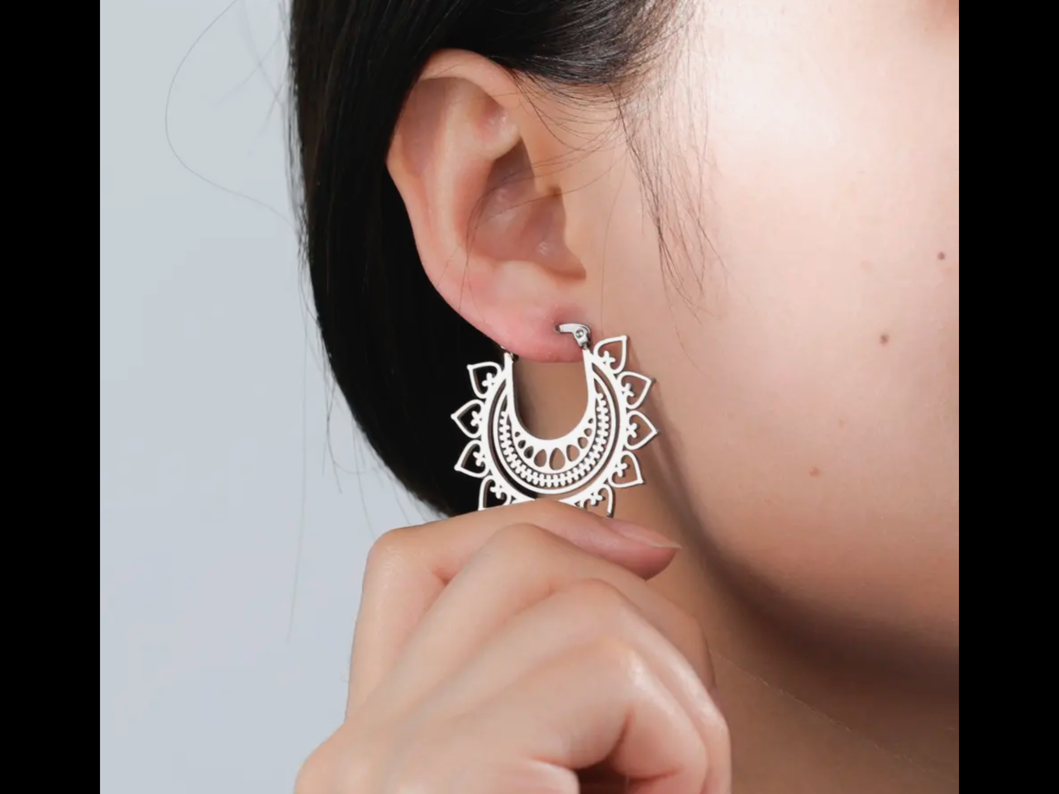 Boucles d’oreilles mandala en inox or ou argent