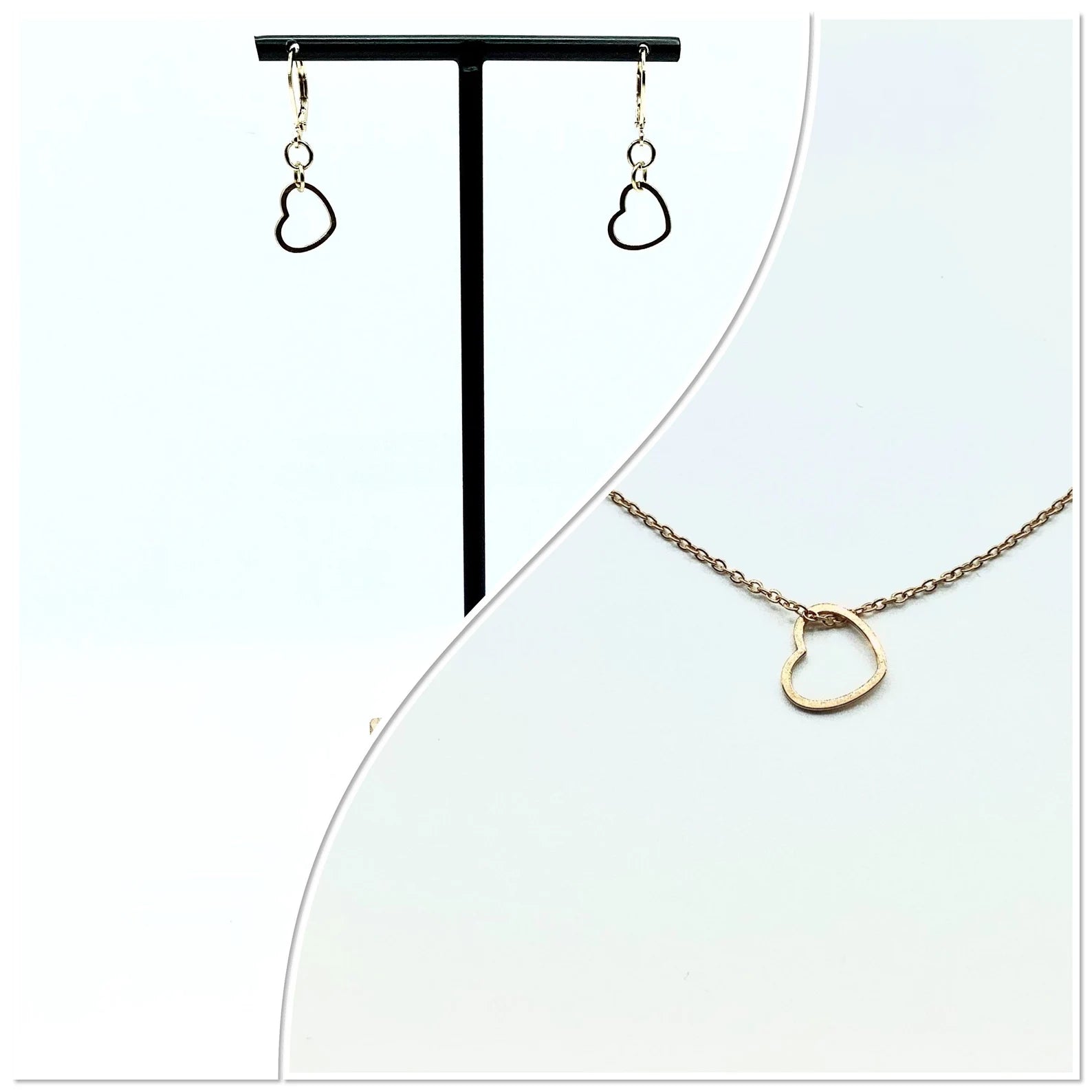 Small stainless steel heart necklace or earrings