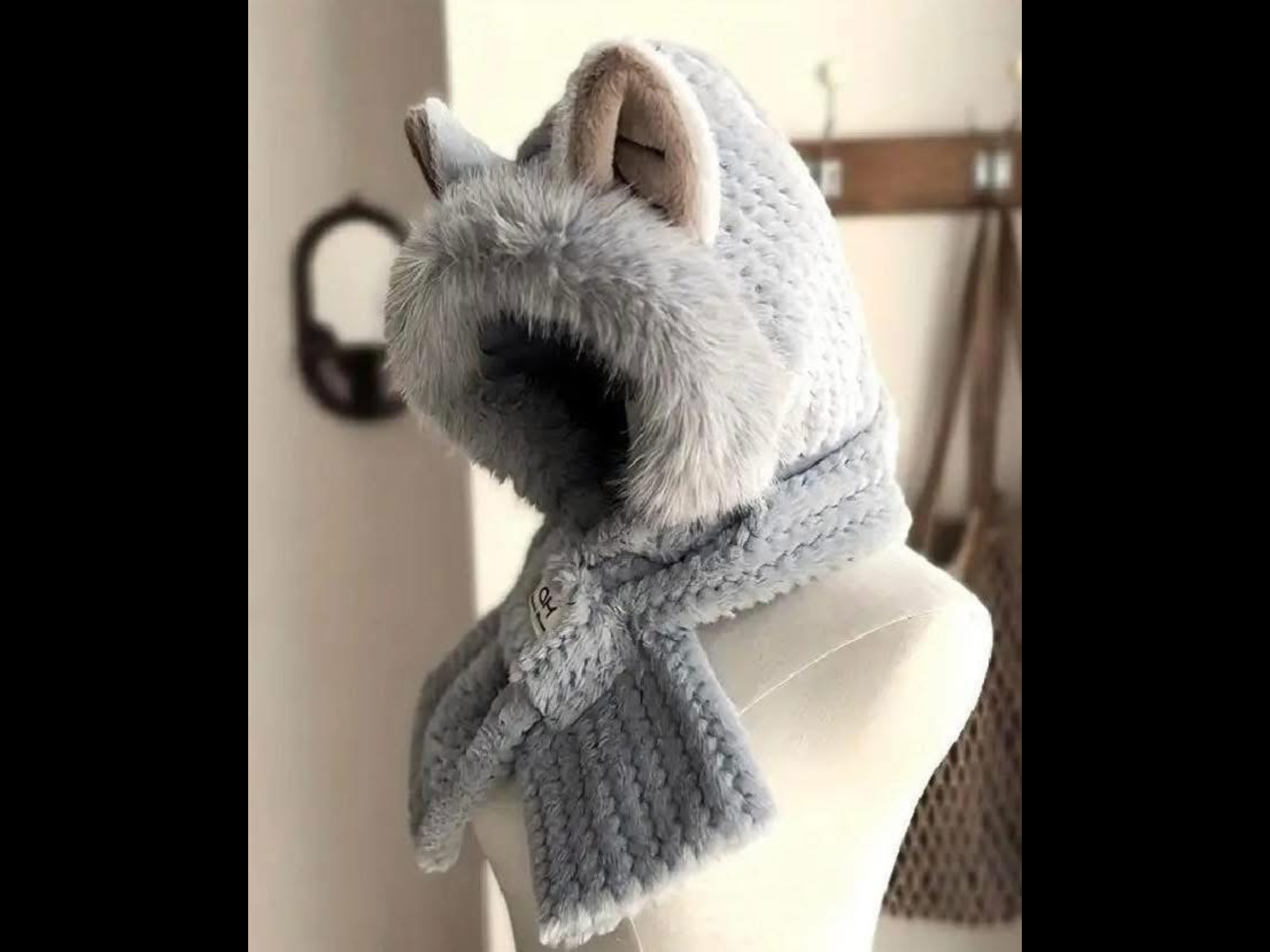 Chapeau foulard avec oreilles très doux