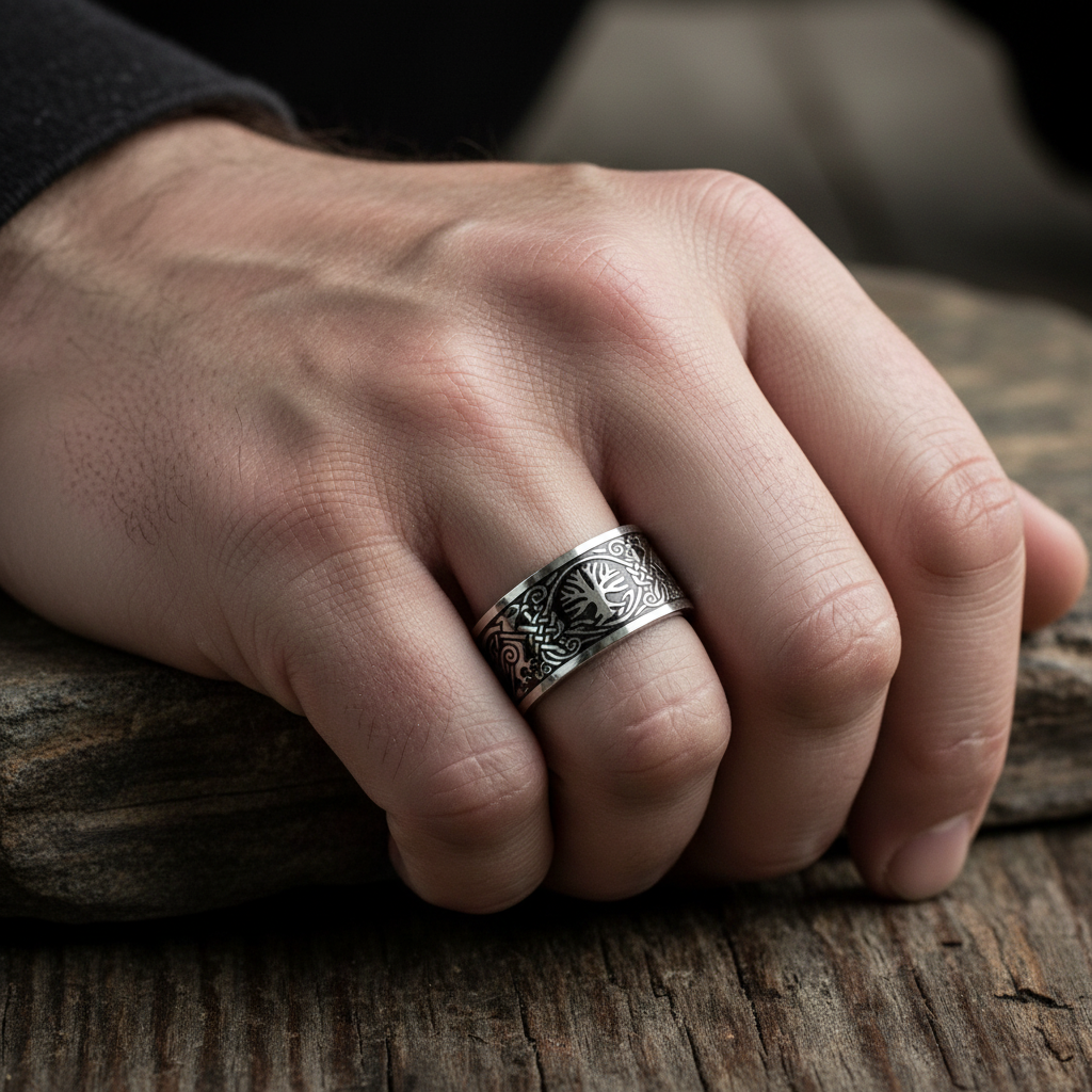 Stainless Steel Celtic Viking Tree of Life Ring