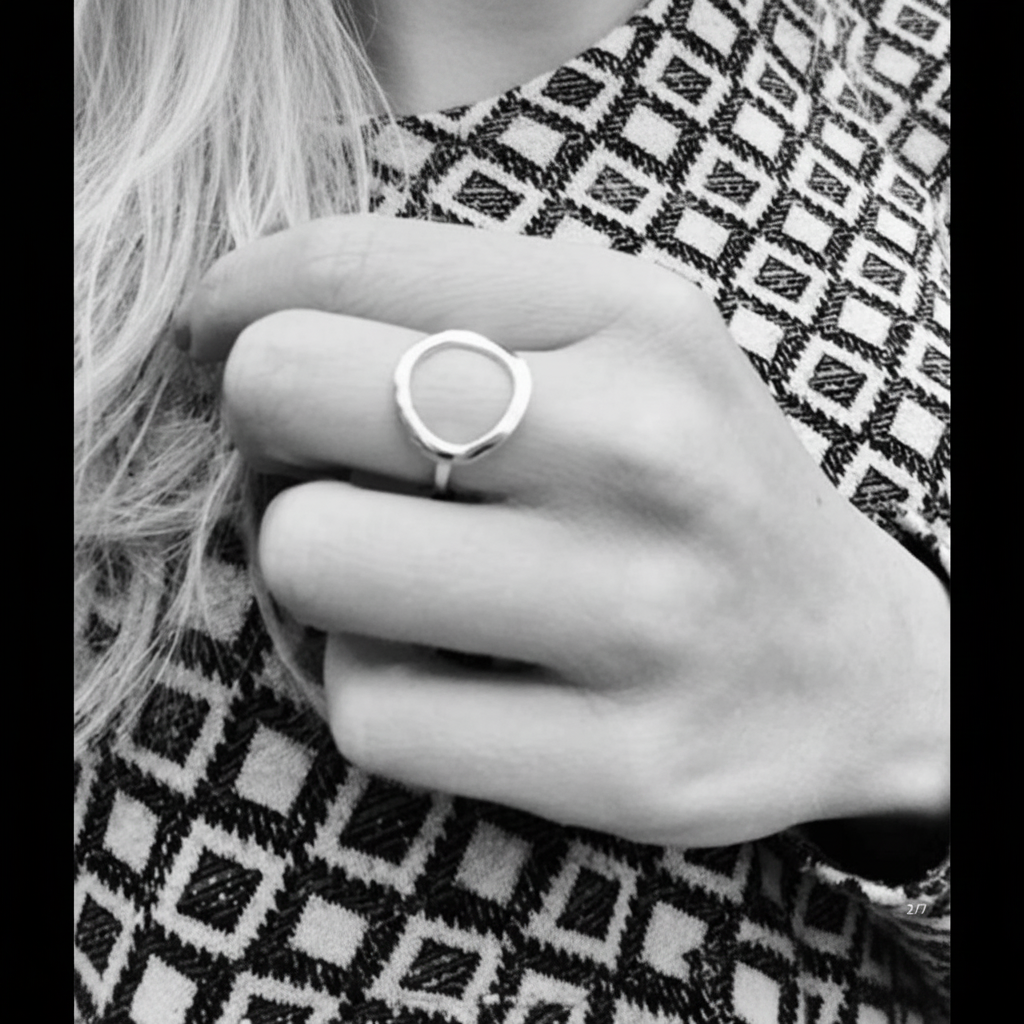 Minimalist ring in silver and gold stainless steel