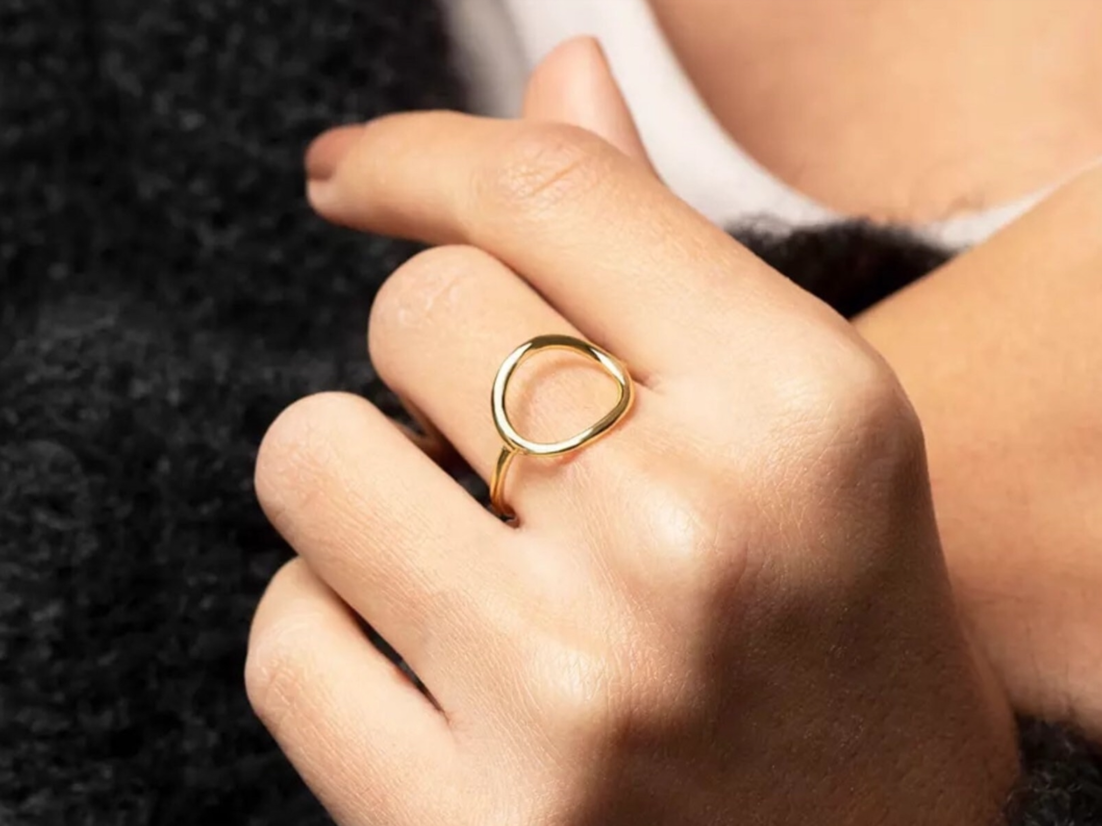 Minimalist ring in silver and gold stainless steel