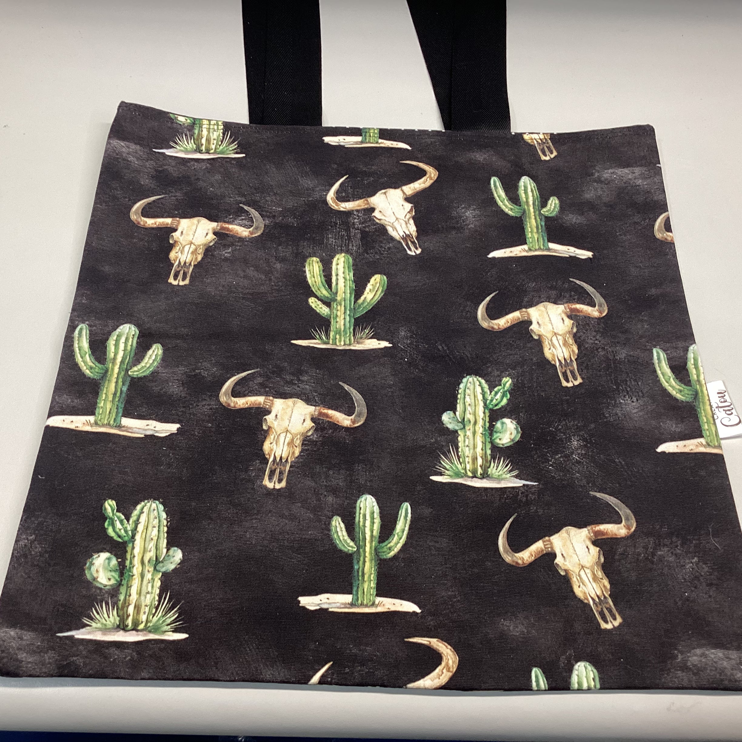 Sac fourre tout cactus et crâne de vache