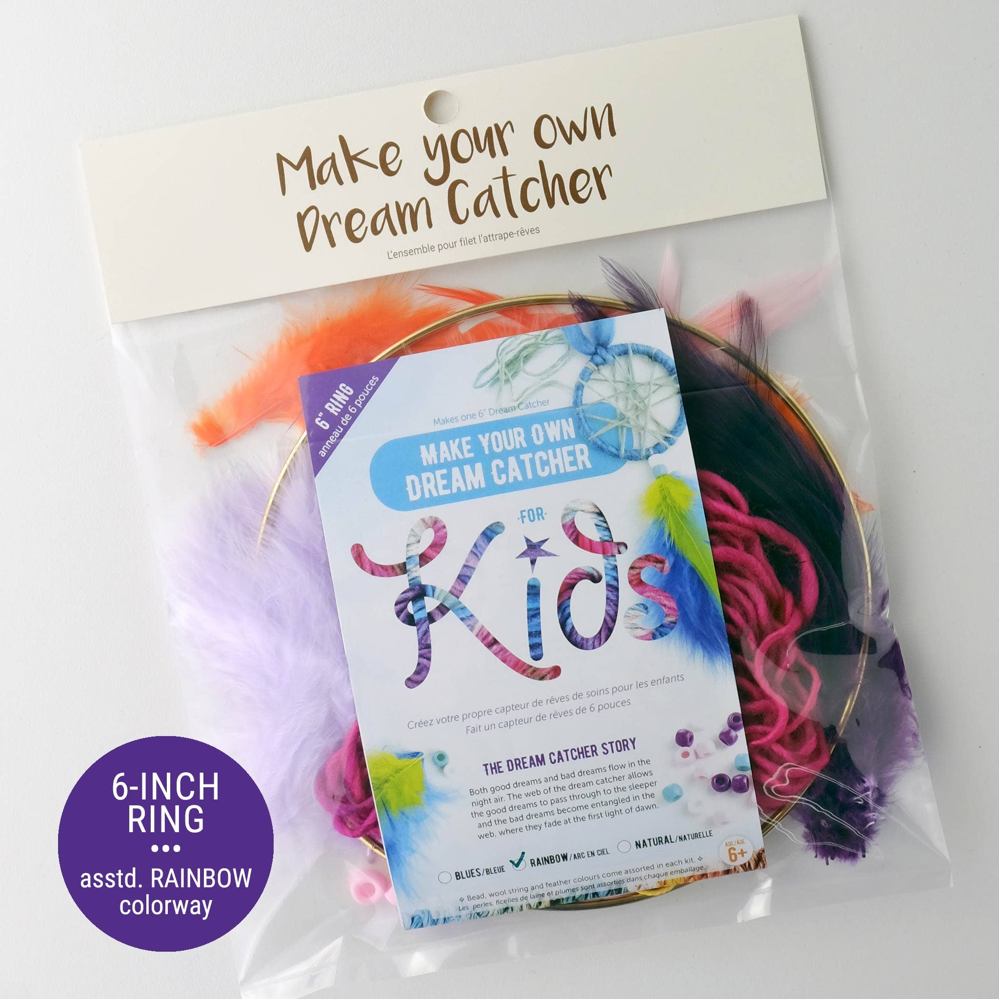 Kits Dream Catcher 6 pouces pour enfants: Arc-en-ciel