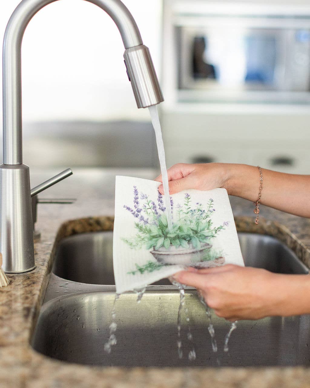 Lot de 4 chiffons éponge - Herbes