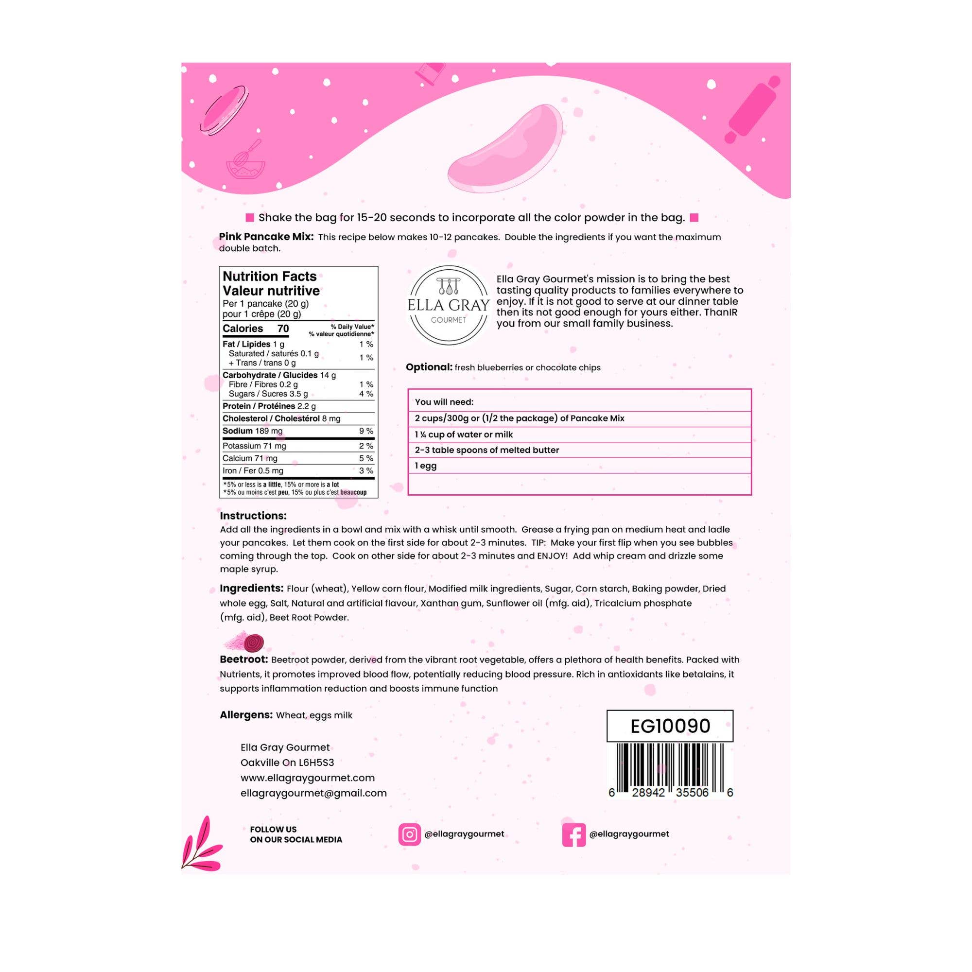 Mélange à crêpes rose