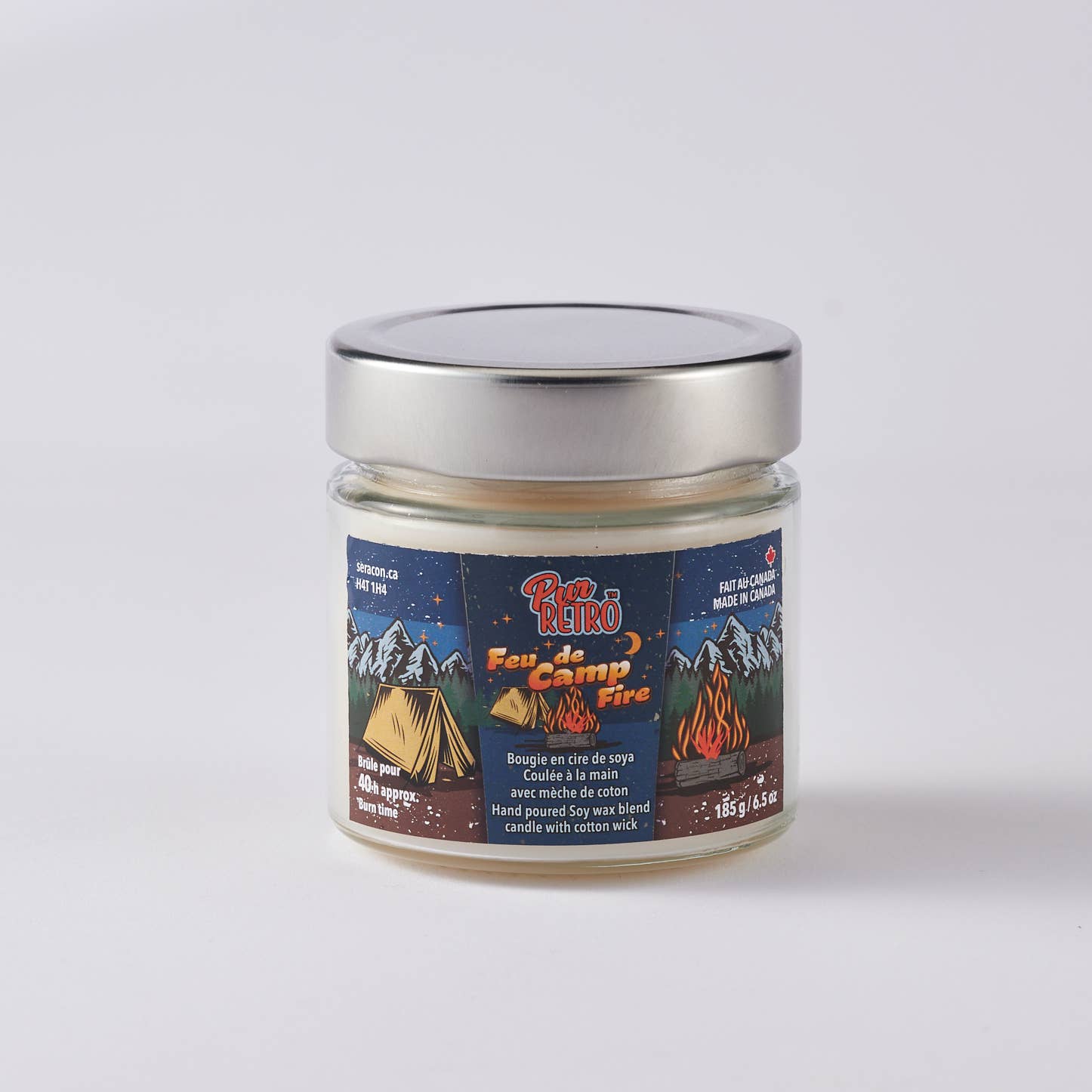 Bougie en pot Camp Fire Mason — Nostalgie chaleureuse et rustique