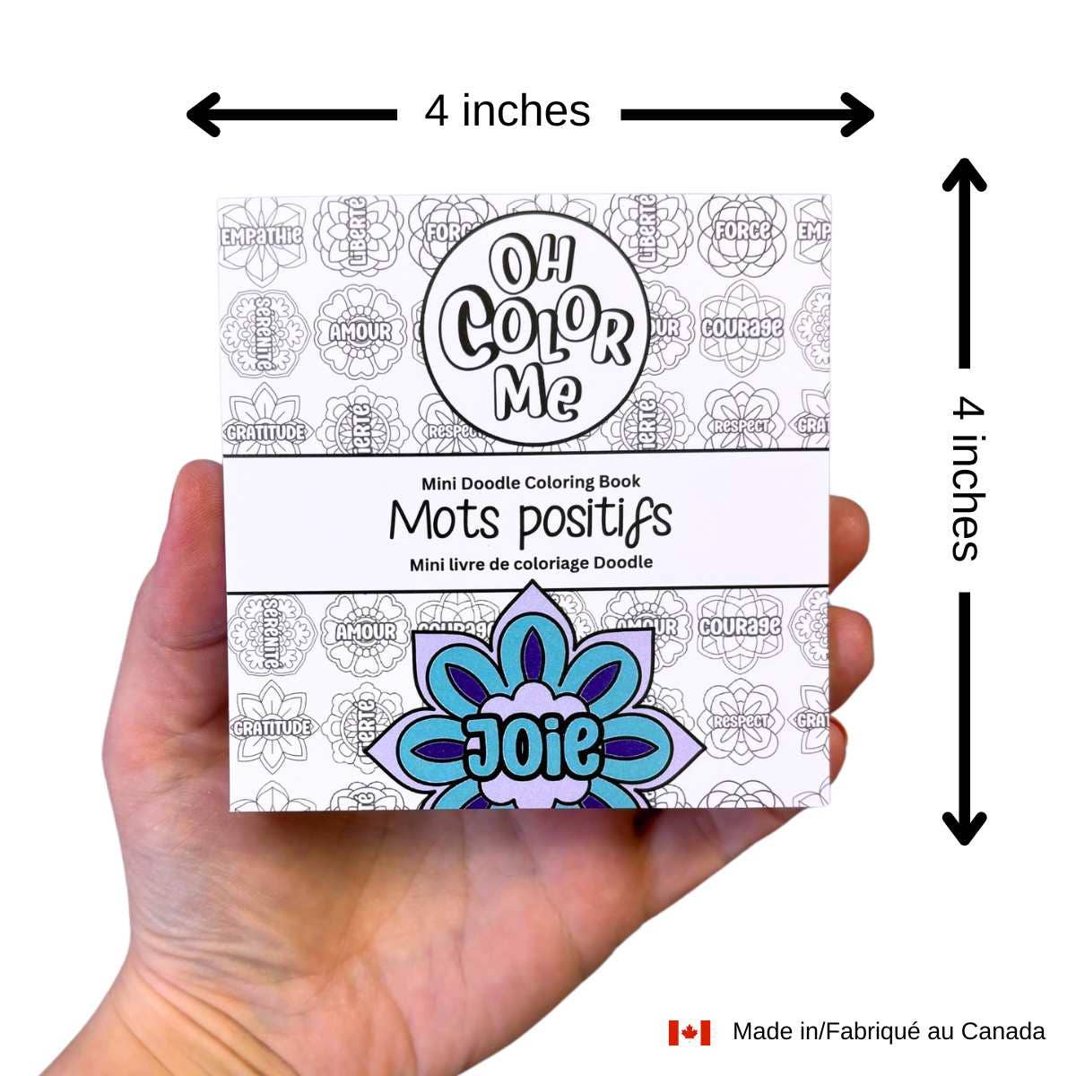 Mini livre de coloriage Mots positifs (FRANÇAIS), petit cadeau d'été