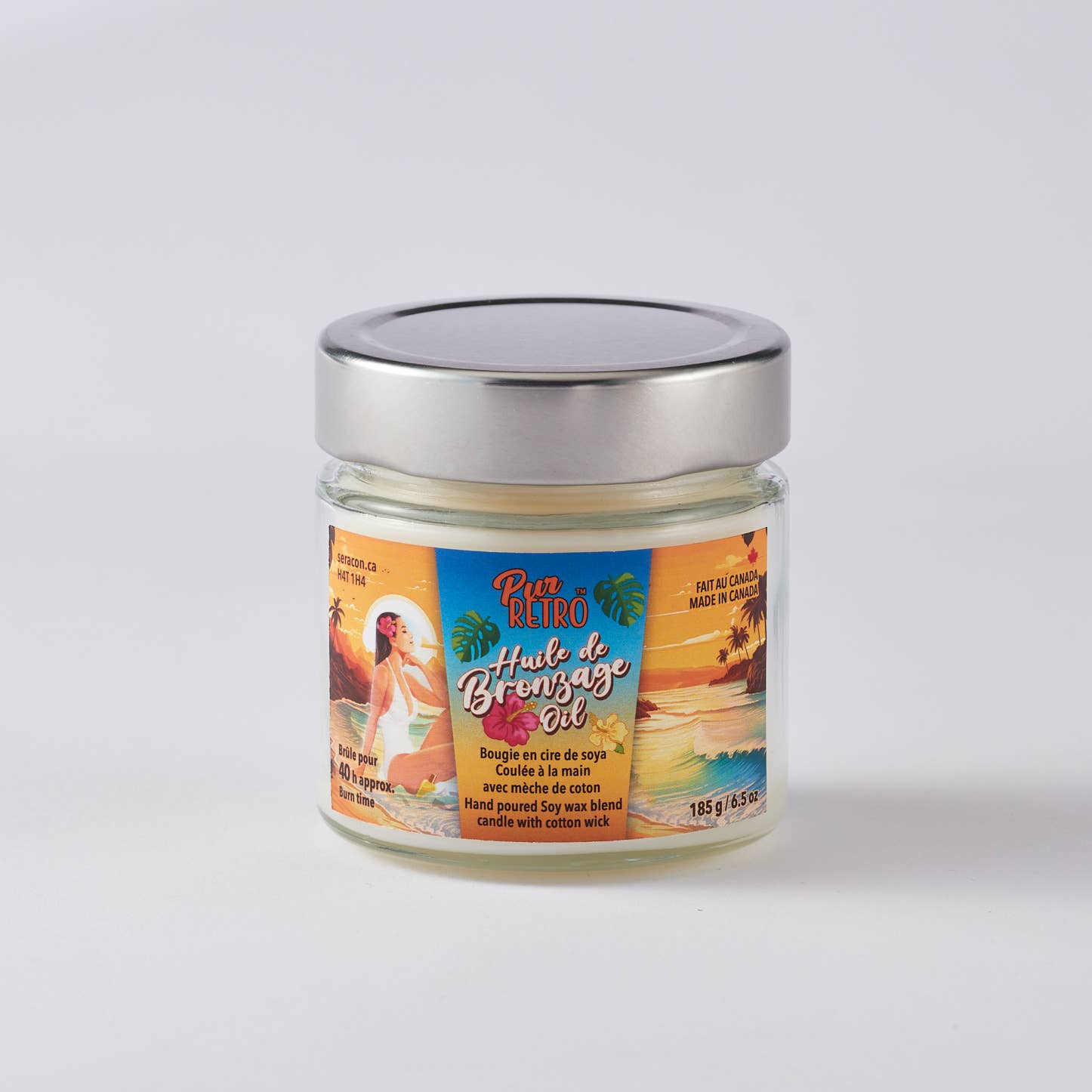 Bougie à huile de bronzage Mason Jar — Escapade tropicale dans un bocal