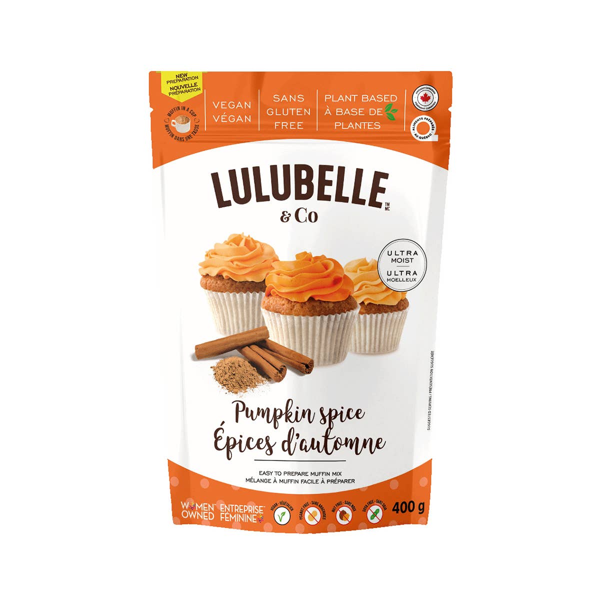 Mélange à Cupcakes Épice de Citrouille Sans Gluten Lulubelle