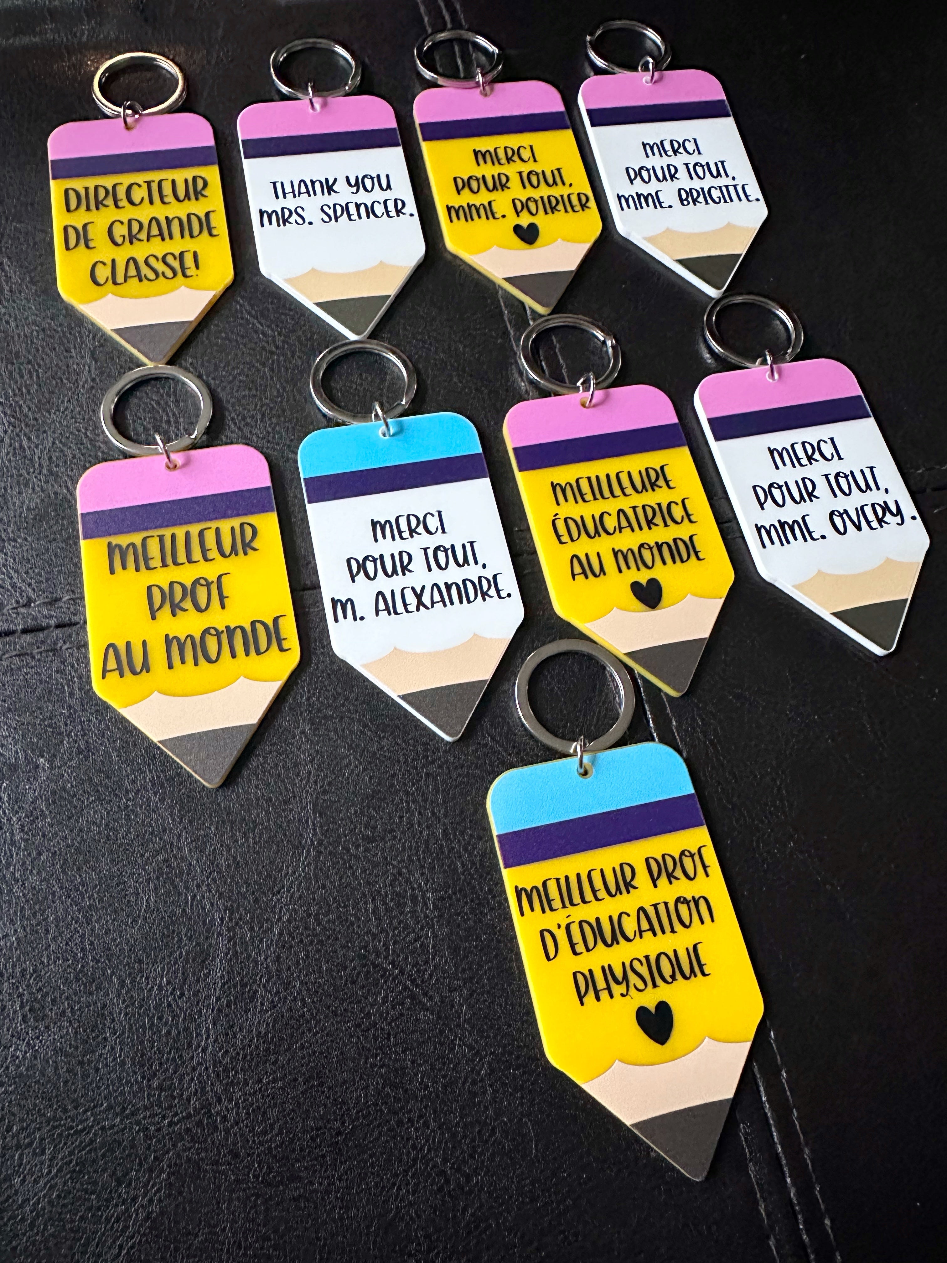 Pencil keychains