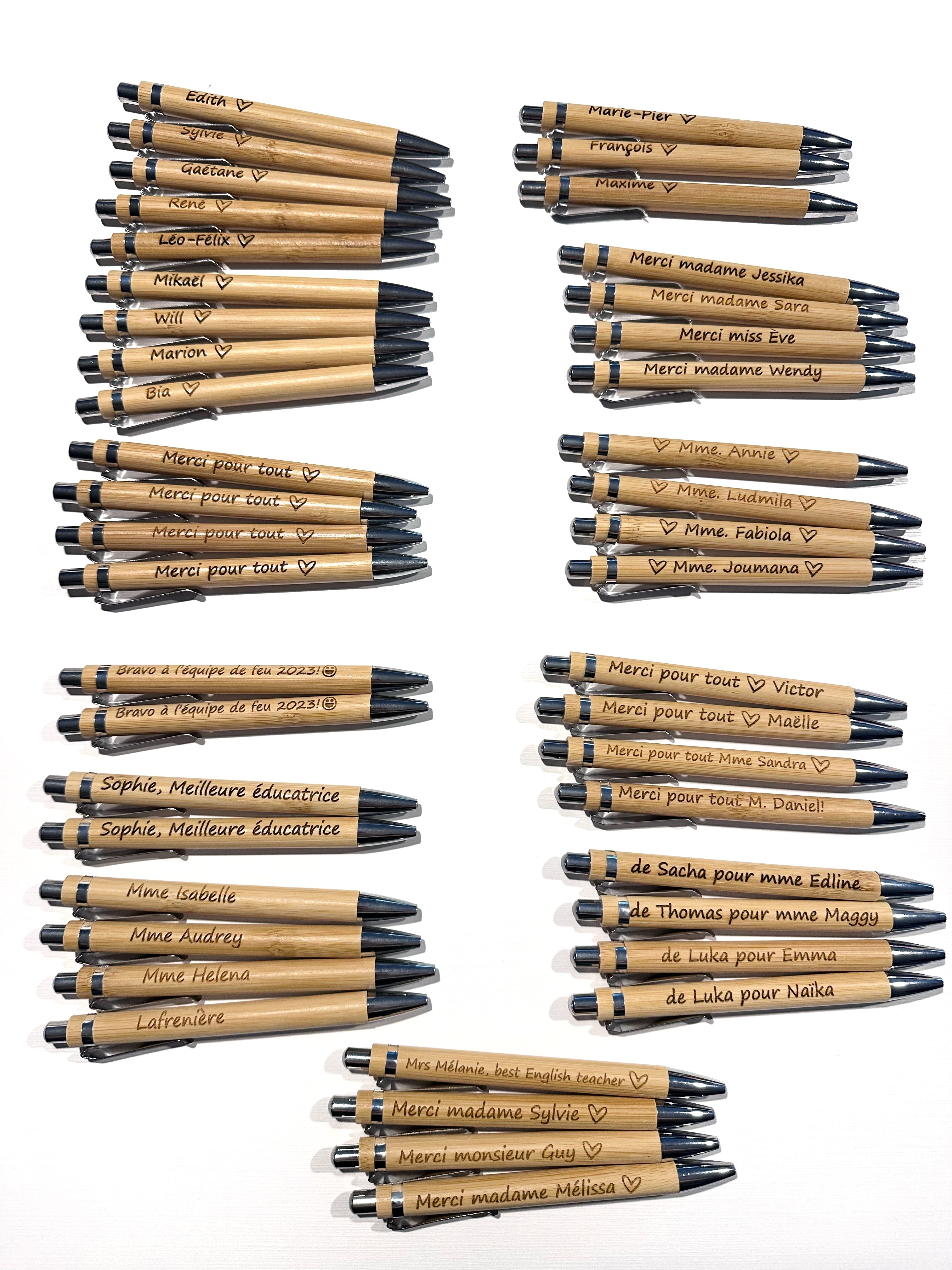 Personalized bamboo pencils