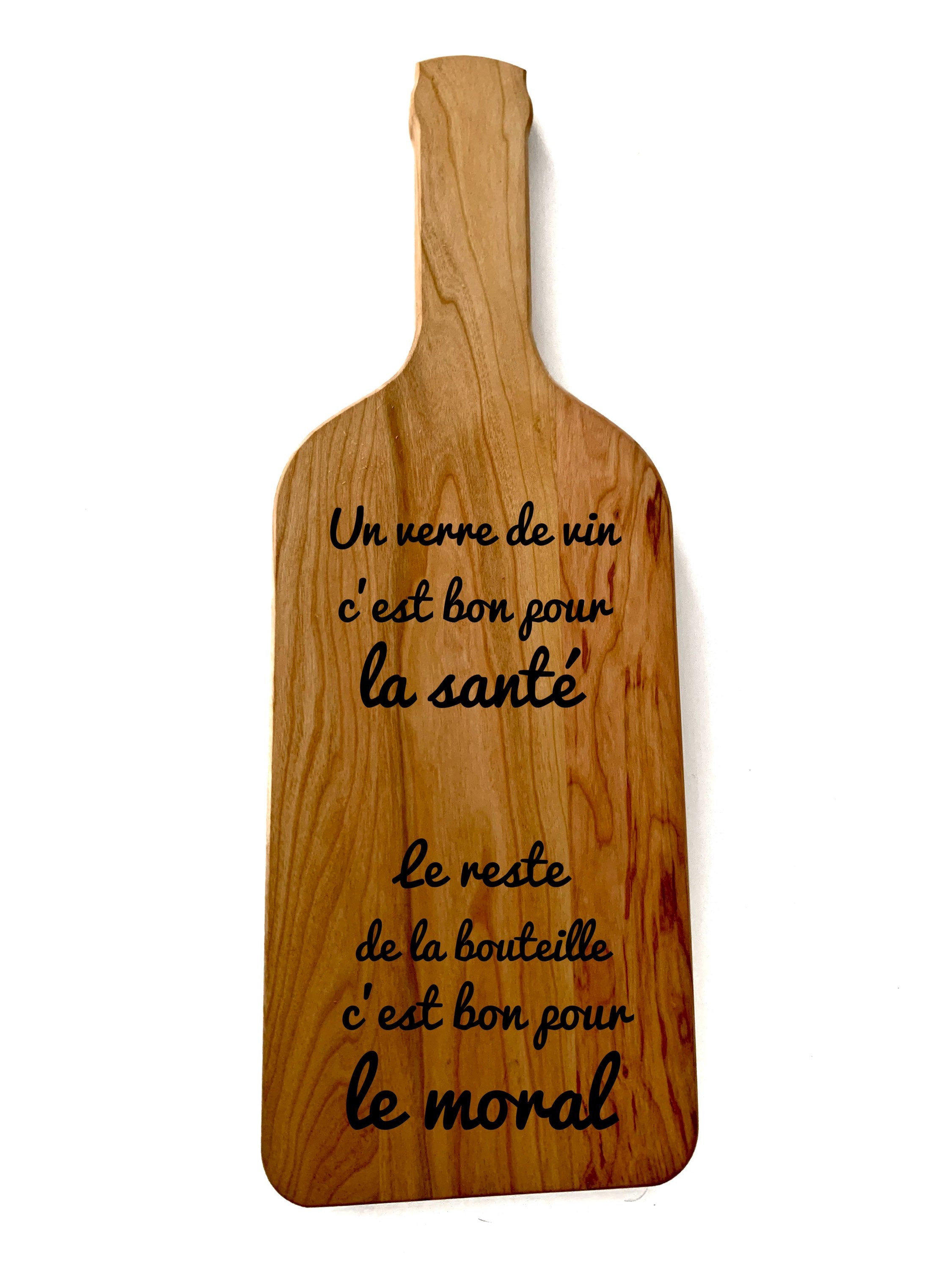 Planche à découper bouteille de vin