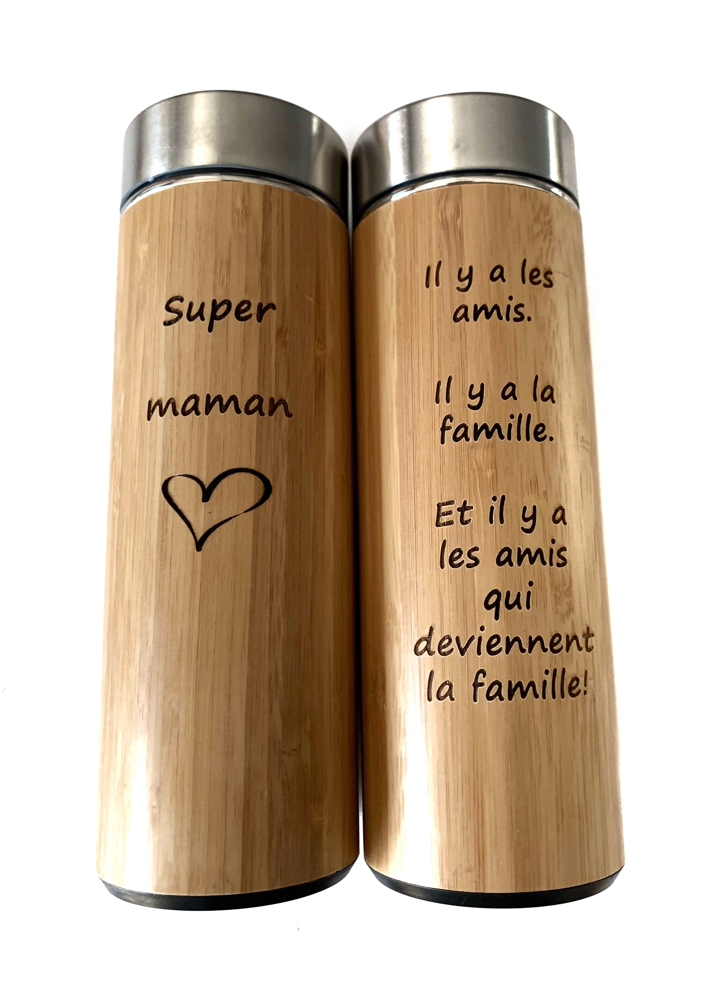 Bouteille / tasse isotherme en bambou