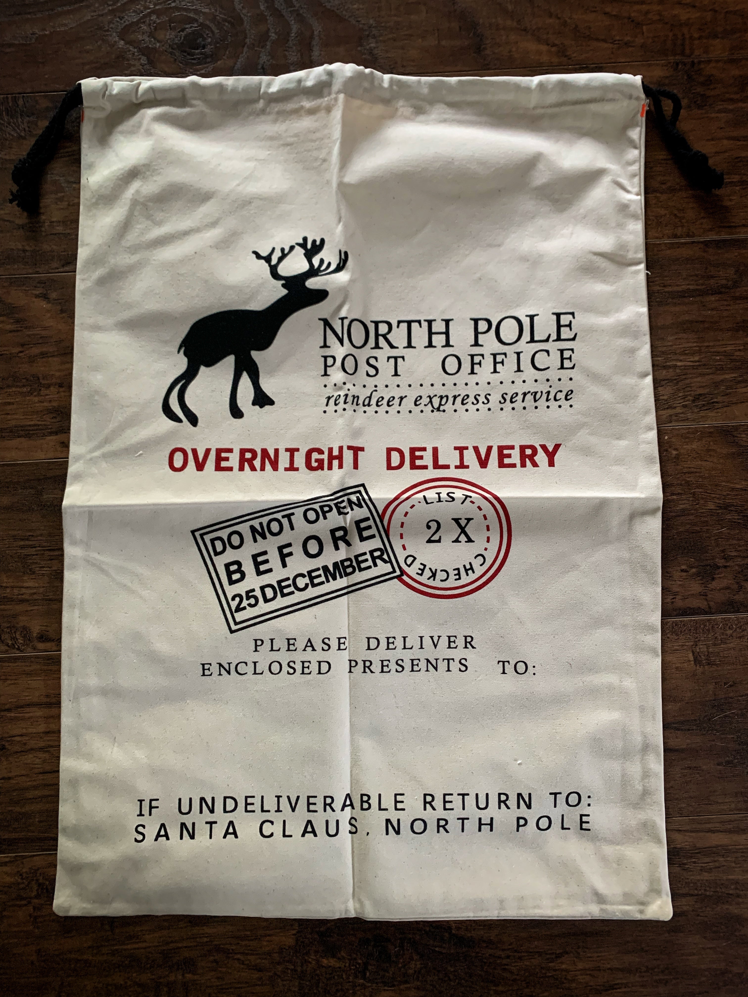 Sac de noël personnalisé