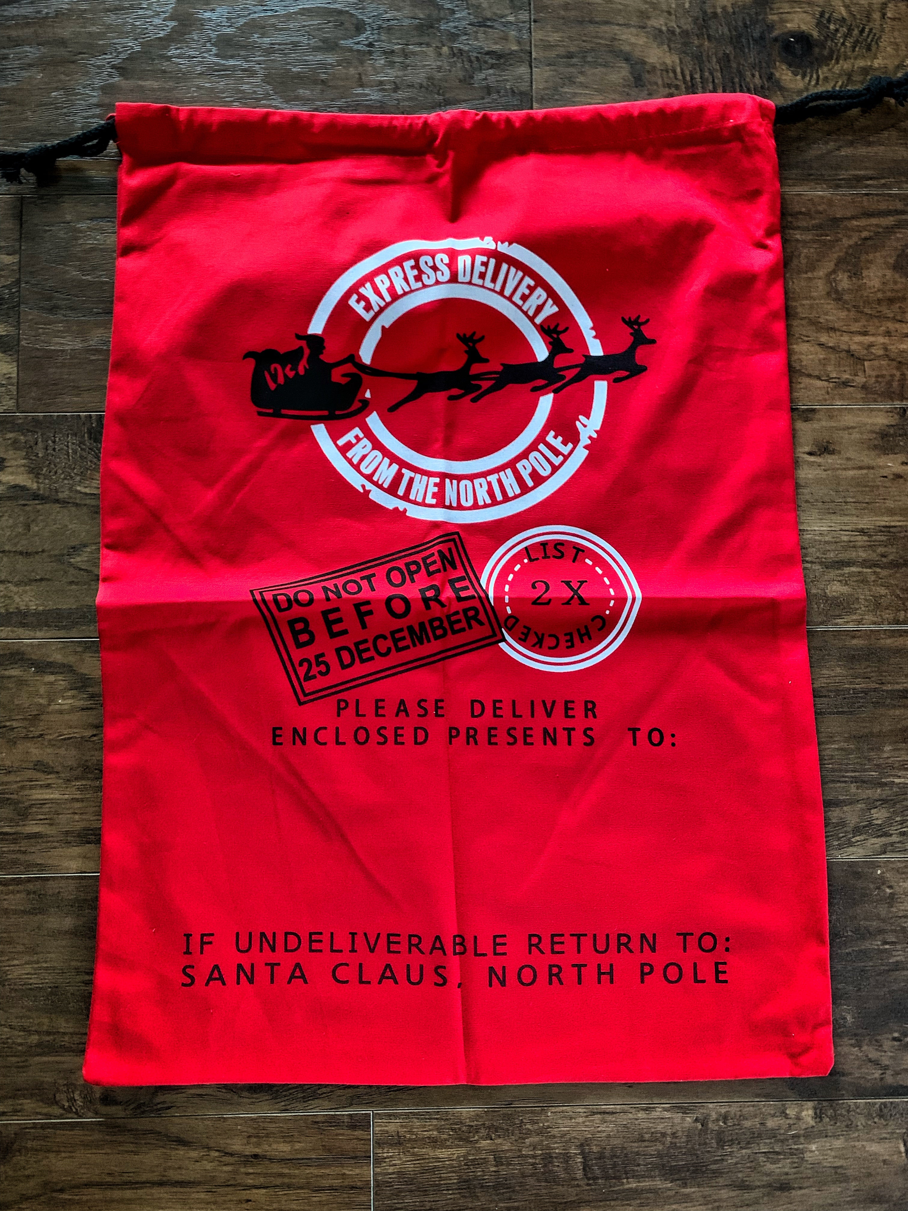 Sac de noël personnalisé