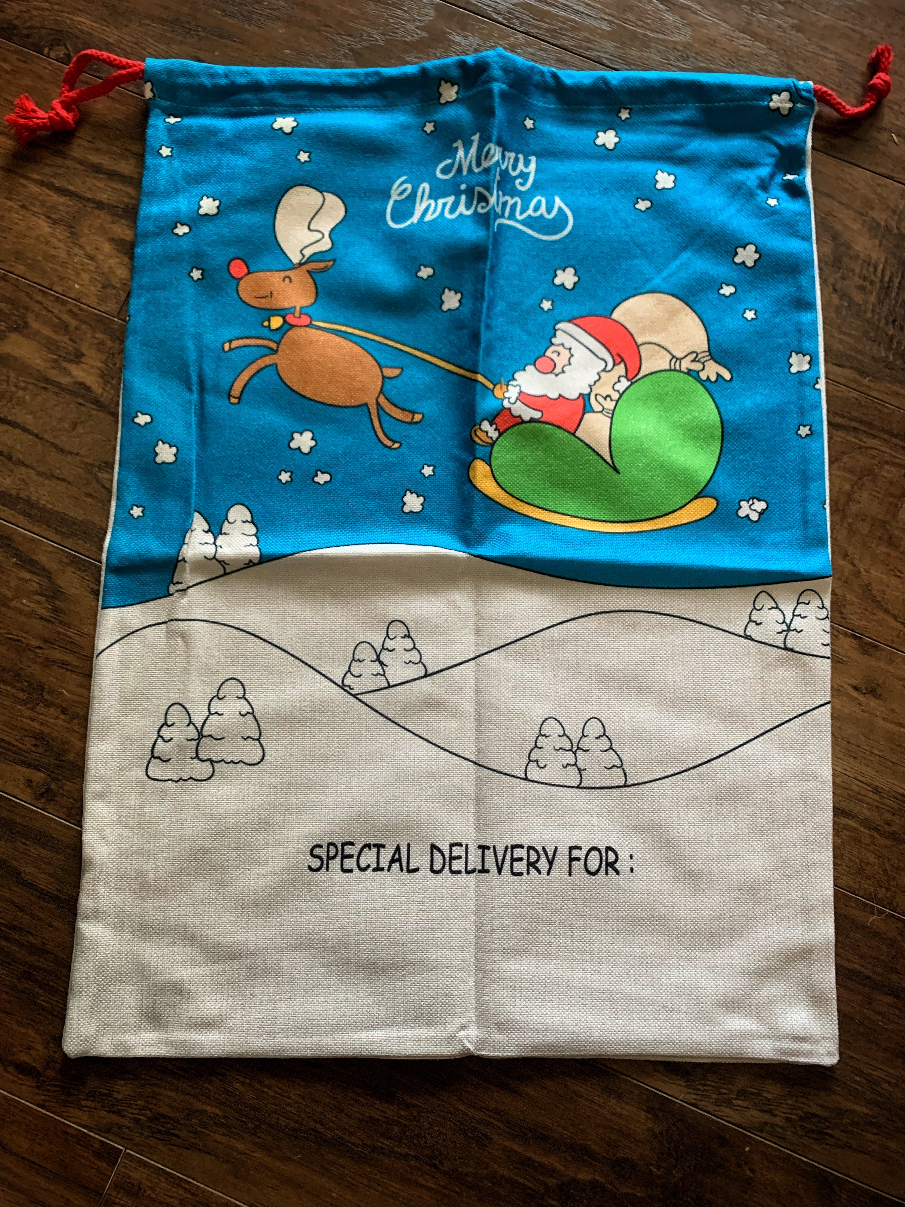 Sac de noël personnalisé