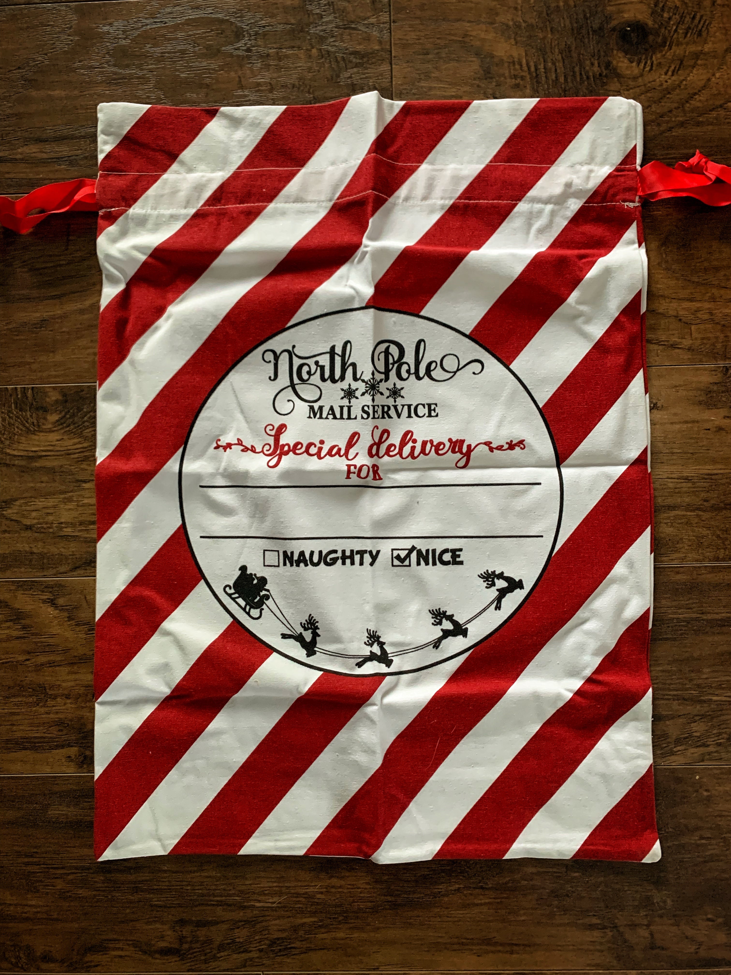 Sac de noël personnalisé