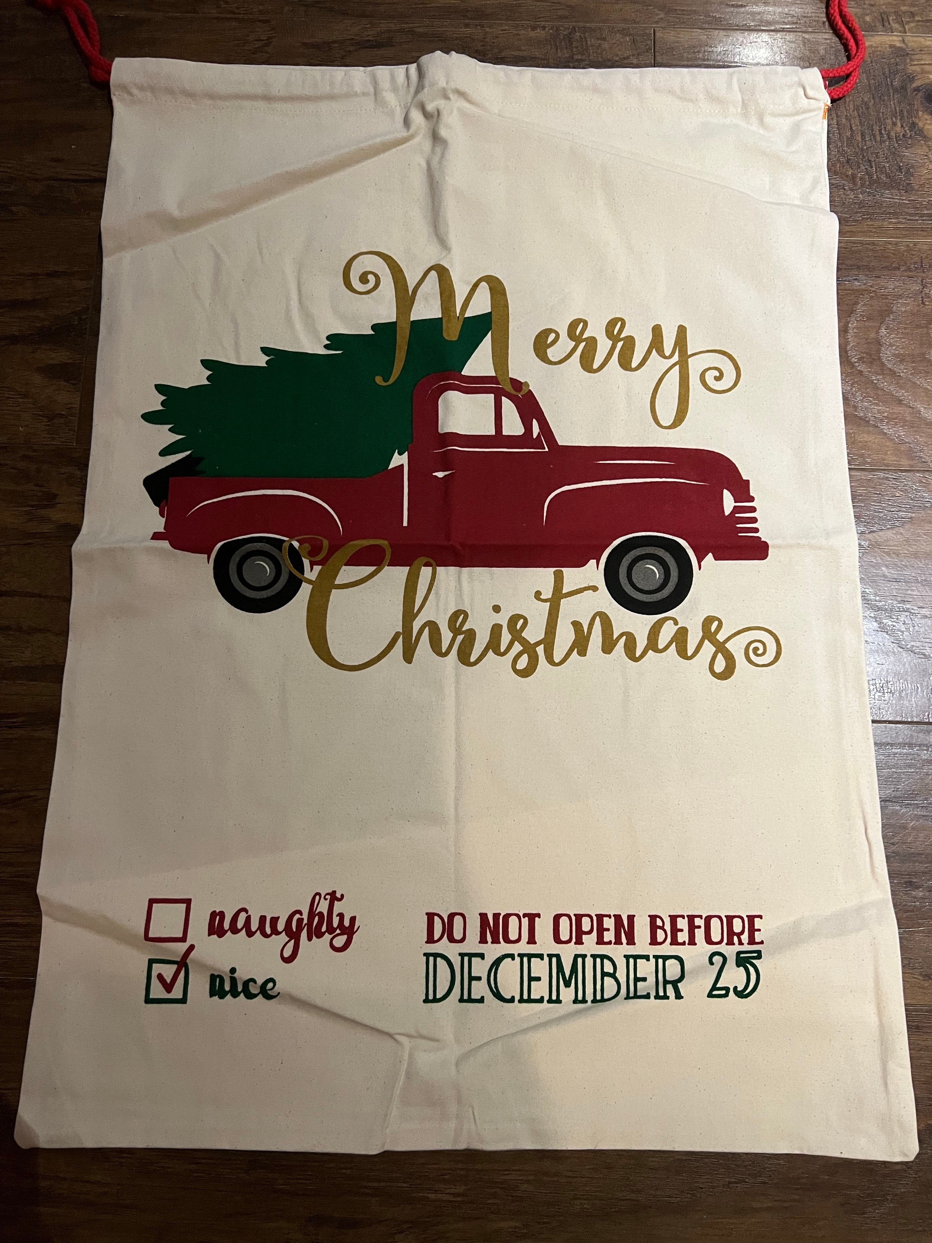 Sac de noël personnalisé