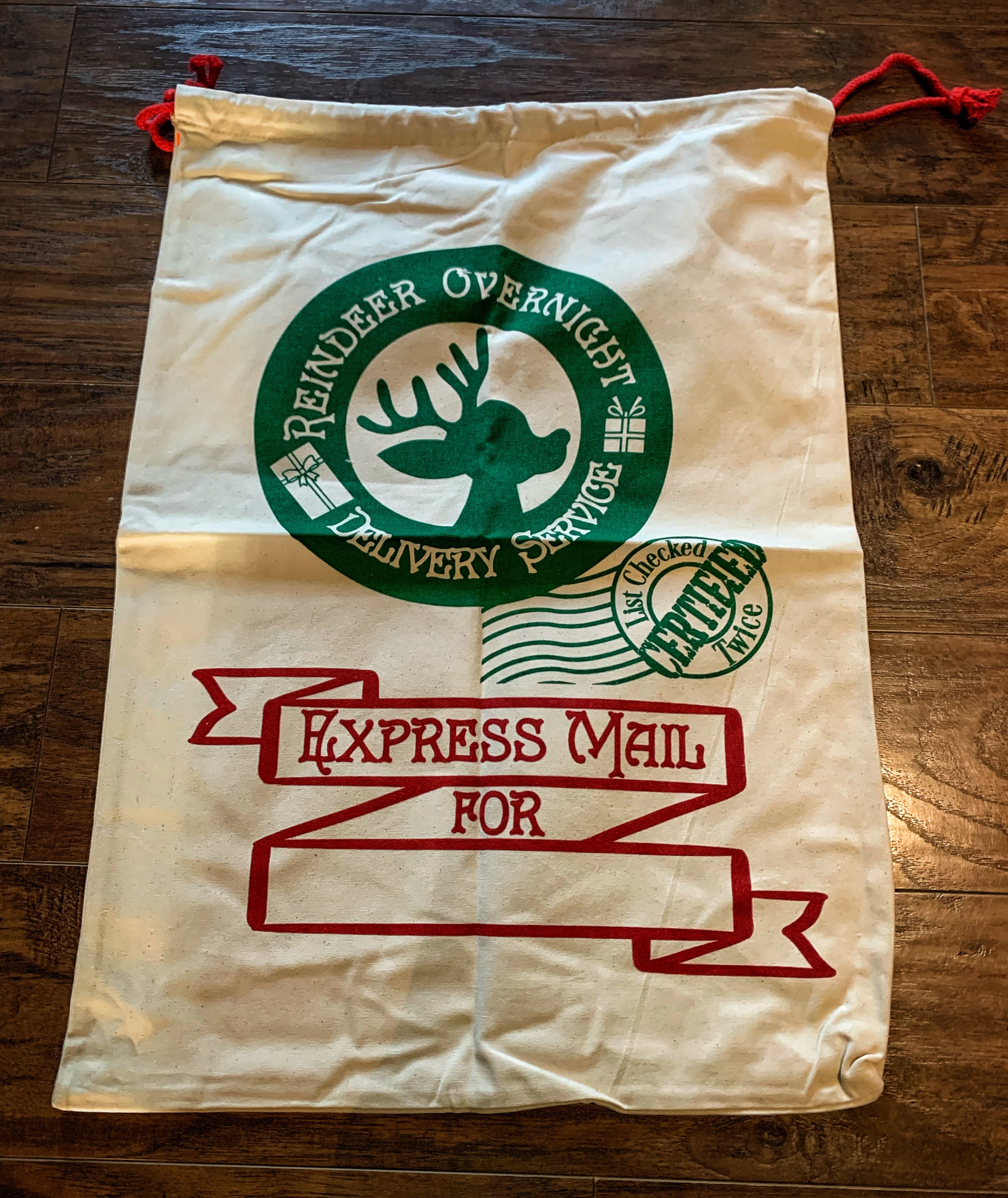 Sac de noël personnalisé