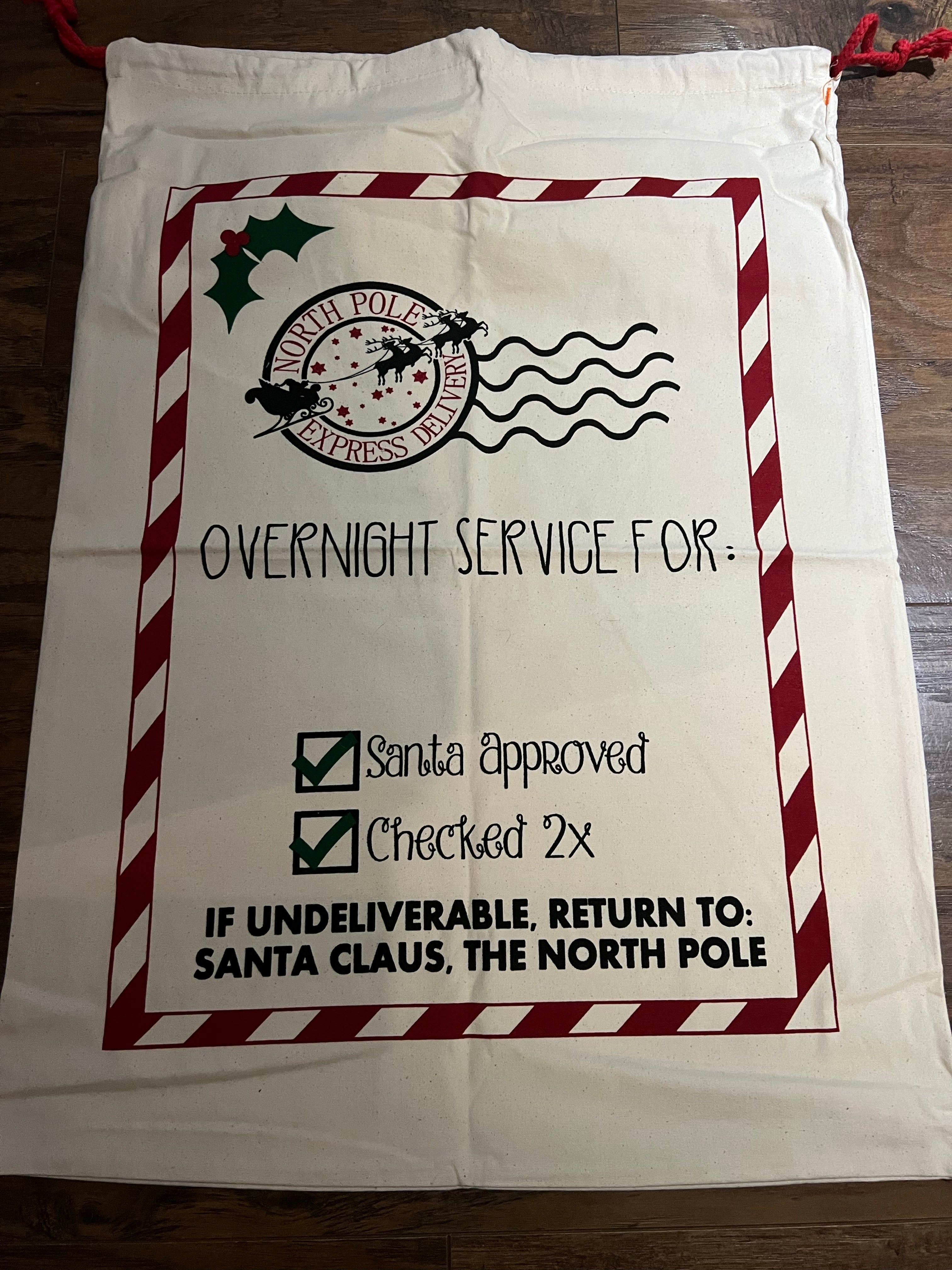 Sac de noël personnalisé