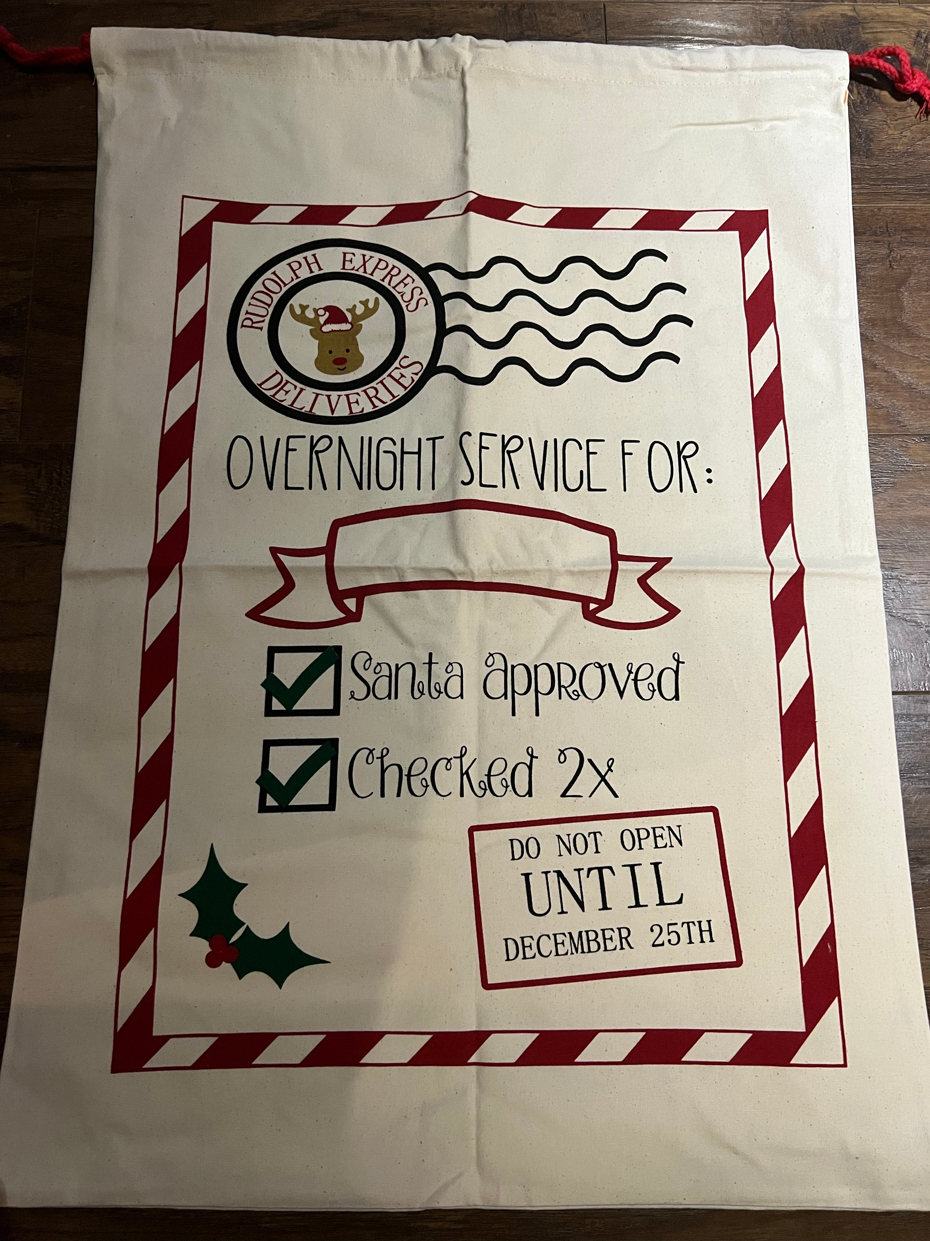 Sac de noël personnalisé