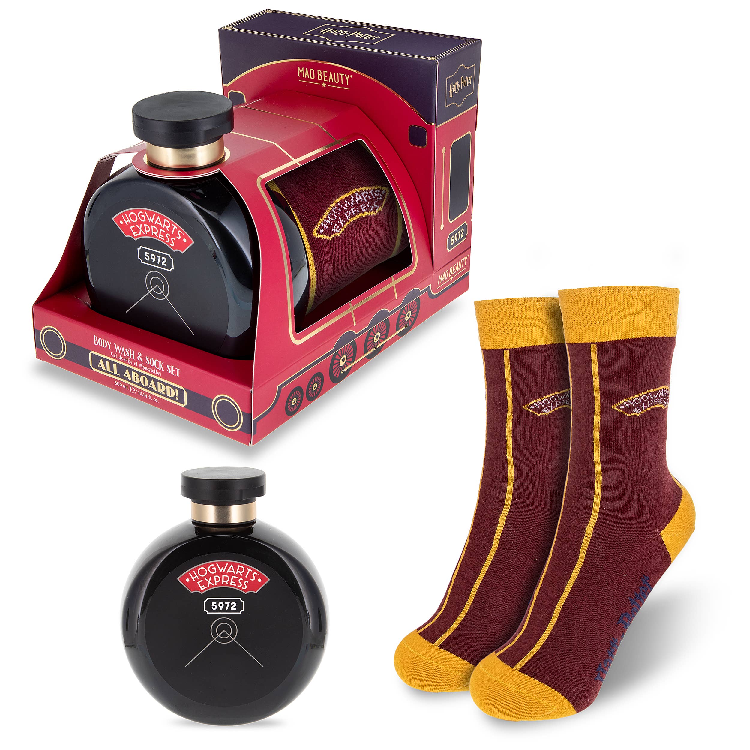 Ensemble de chaussettes Harry Potter Train et coffret cadeau gel douche