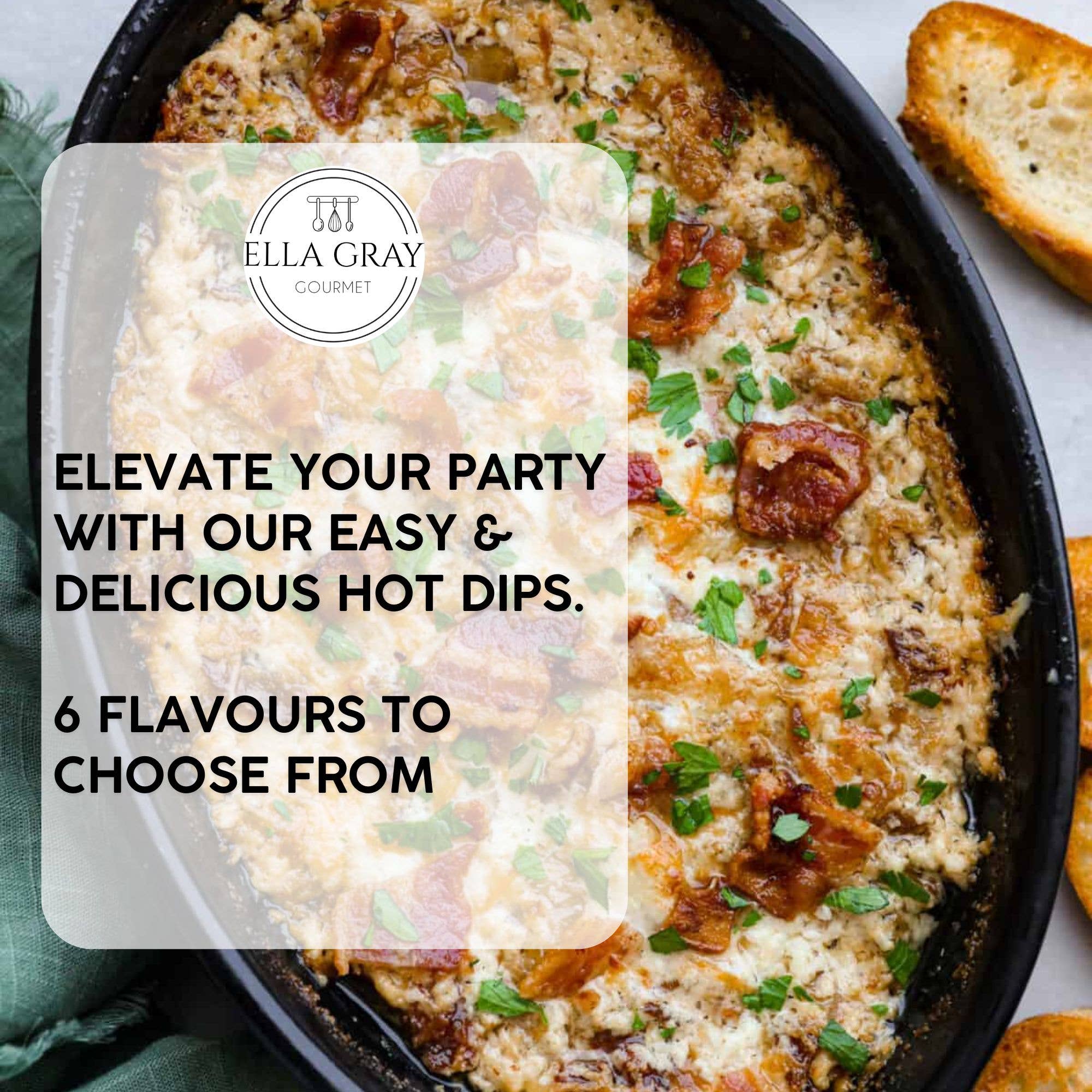 Trempette chaude - Fromage, bacon et ciboulette