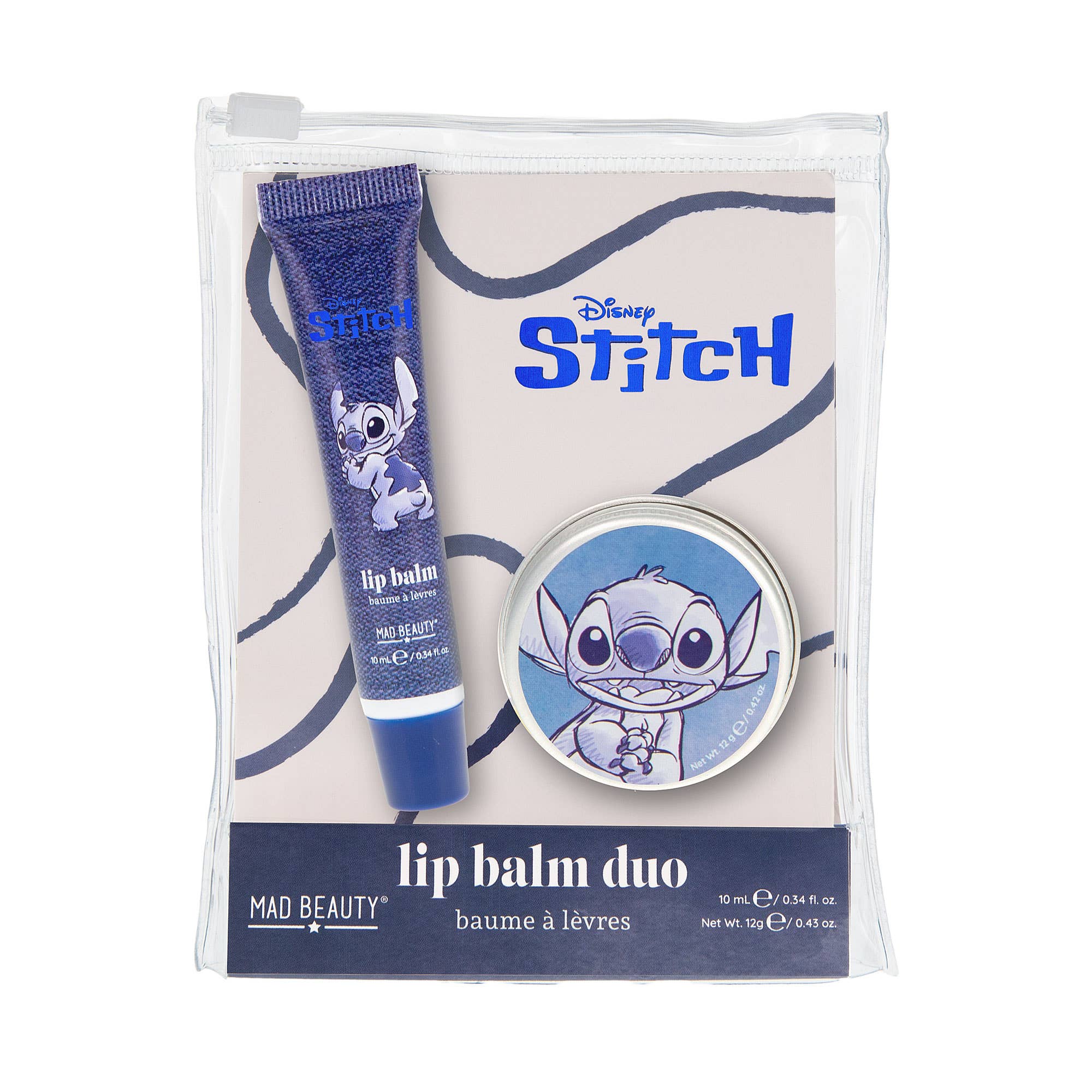 Duo de baumes à lèvres en jean Disney Stitch de Mad Beauty