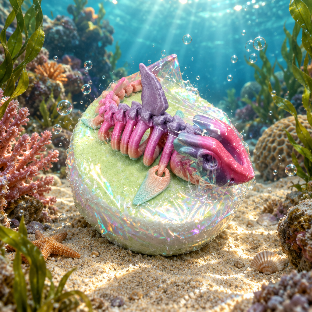 Bombe de bain avec jouet requin articulé