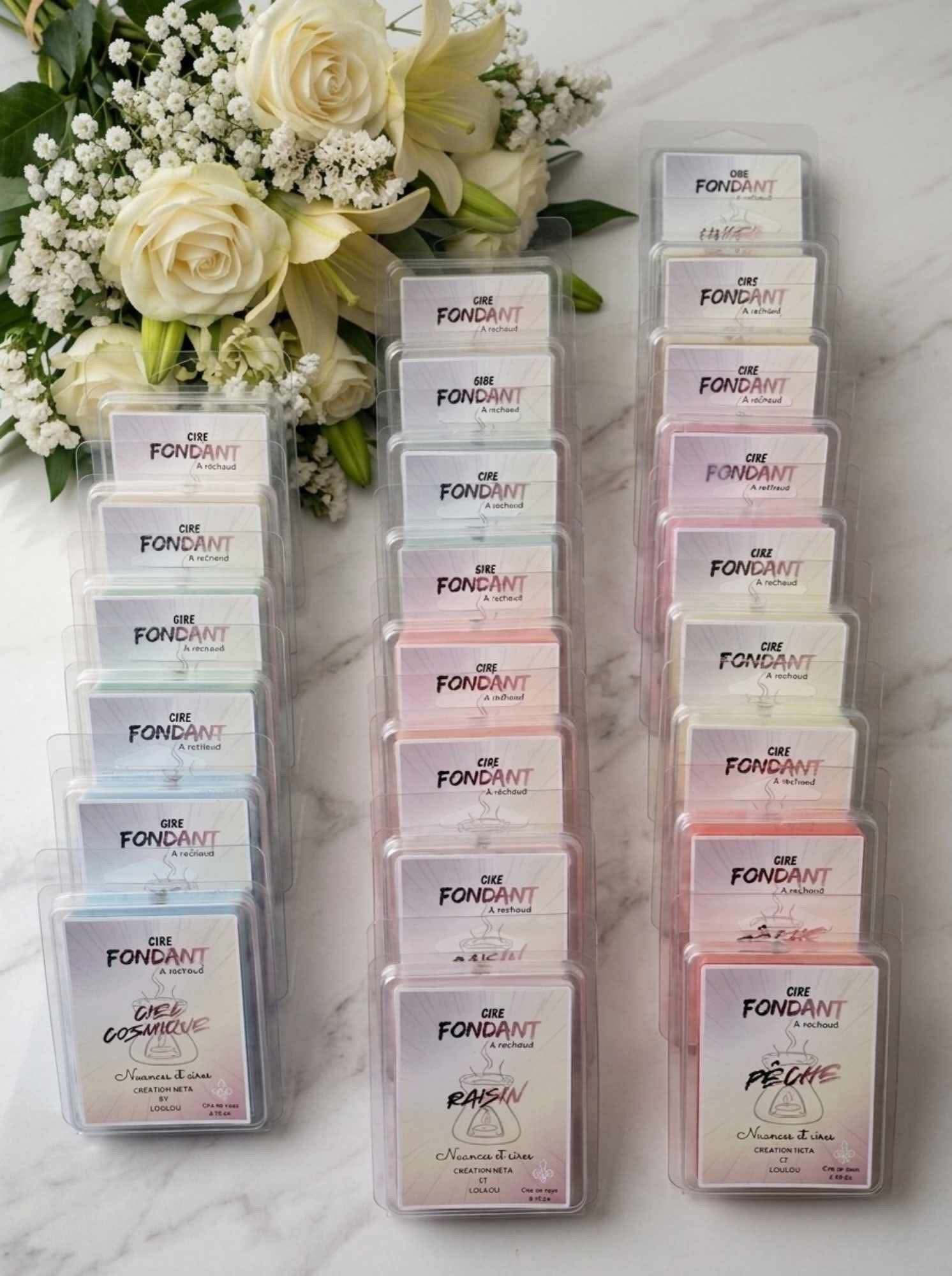 Cubes de cire fondant