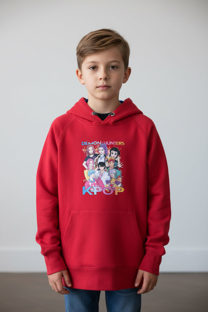 Hoodie chanteurs pop demon junior grand rouge