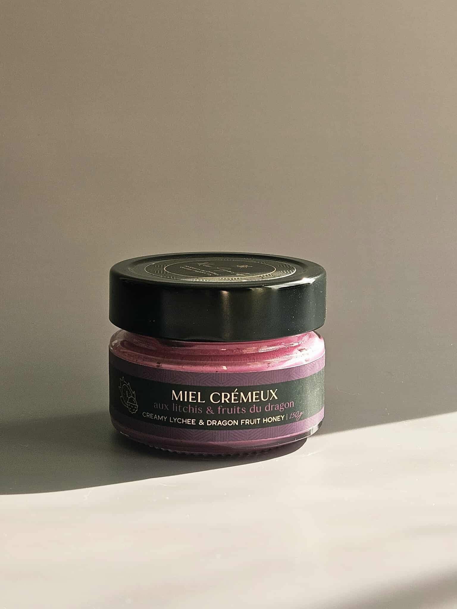Miel Litchis et fruits du dragon 150 g.