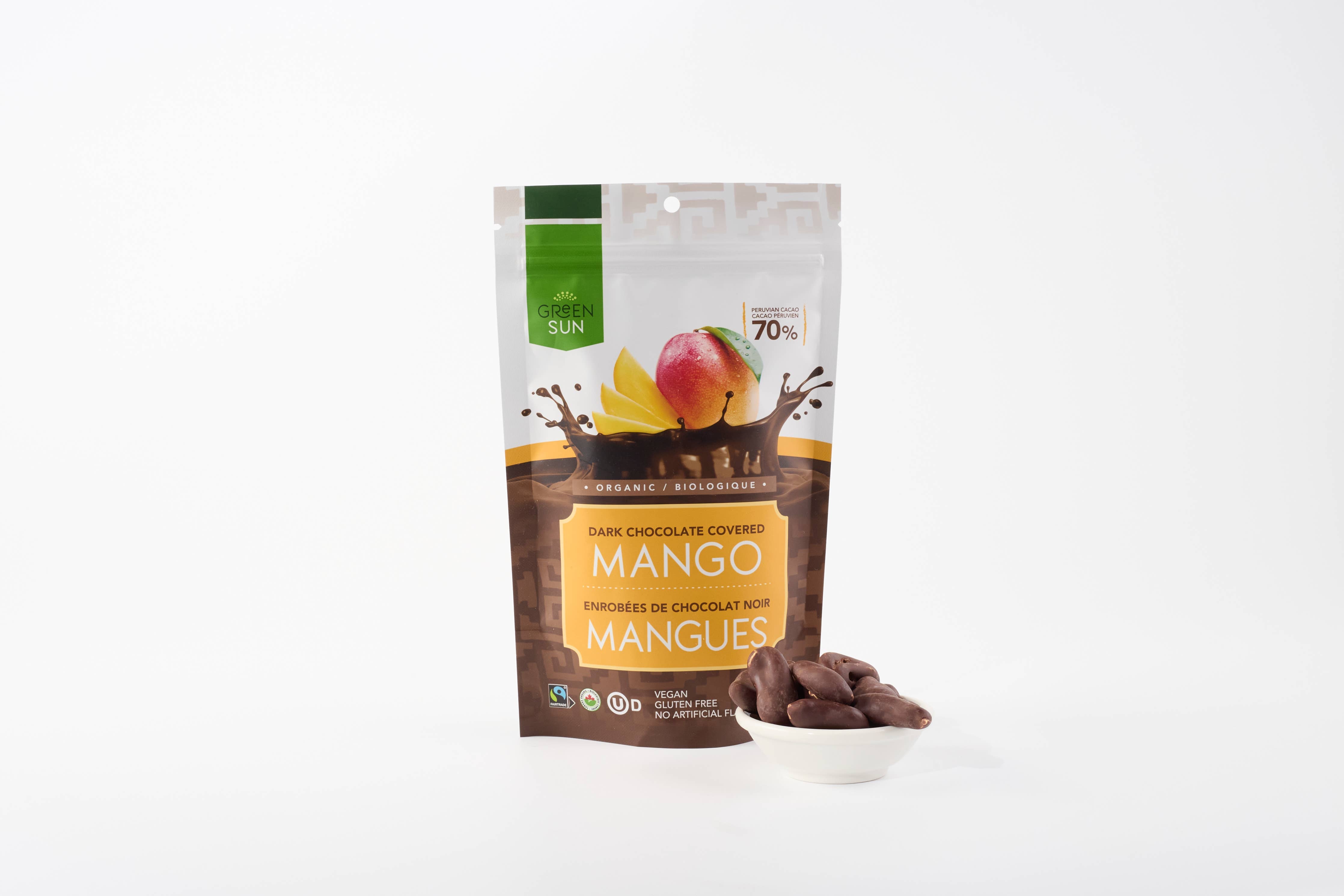 91 g Mangue enrobée de chocolat noir