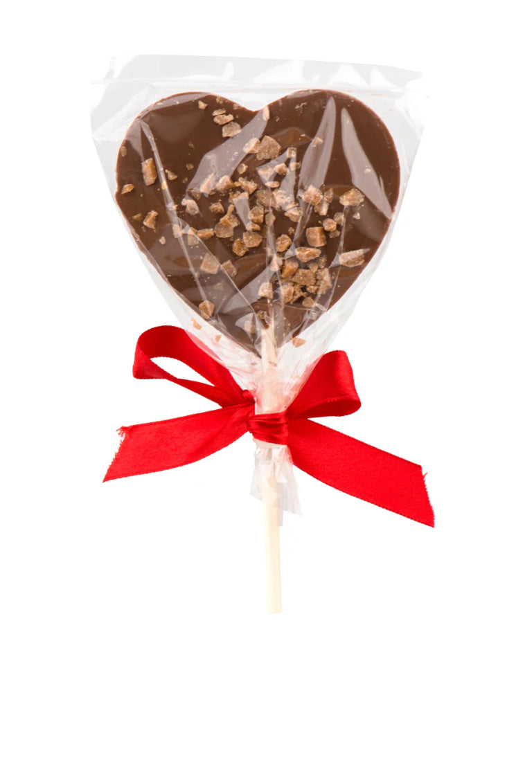 Sucettes au chocolat en forme de cœur