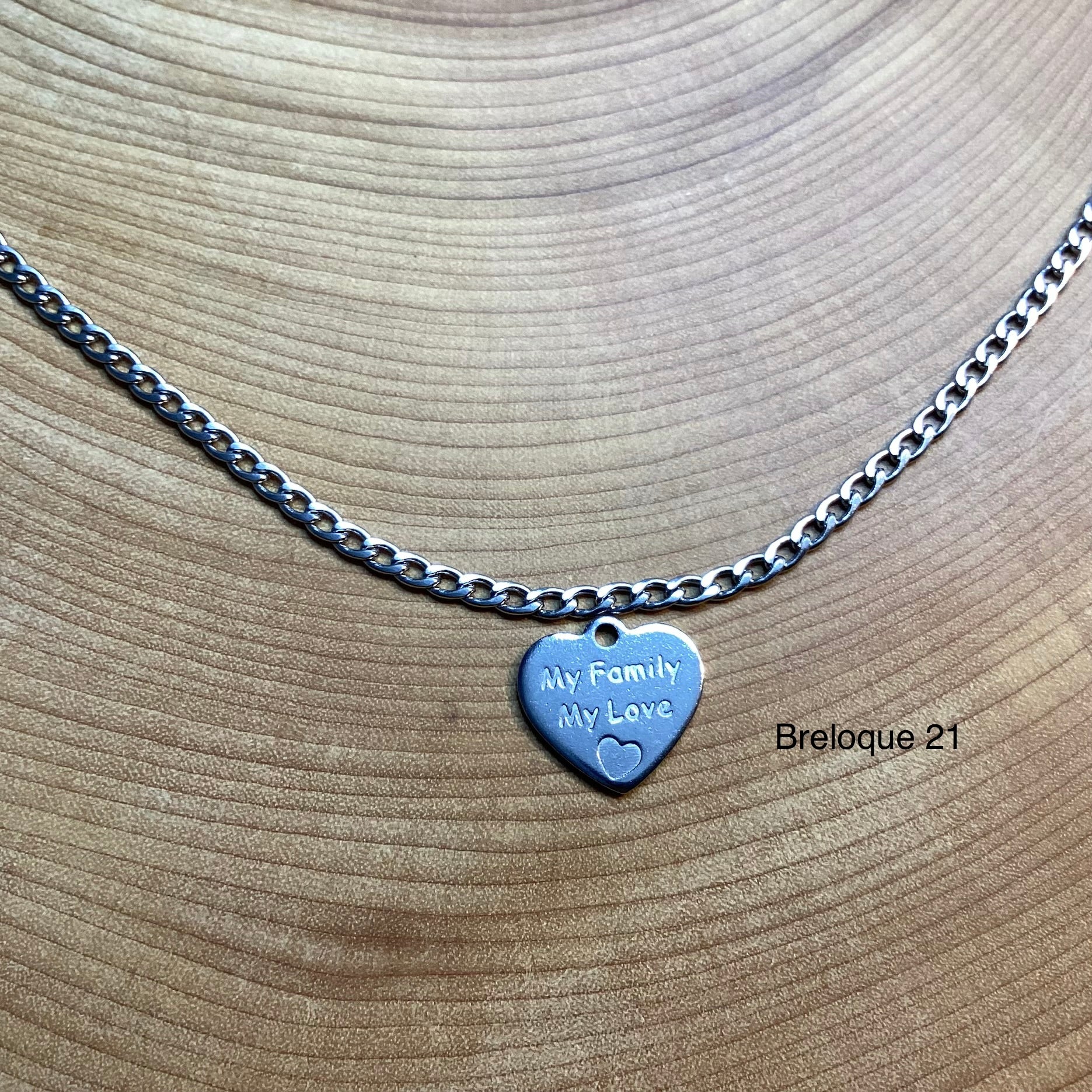 Bracelet en inox avec breloques au choix