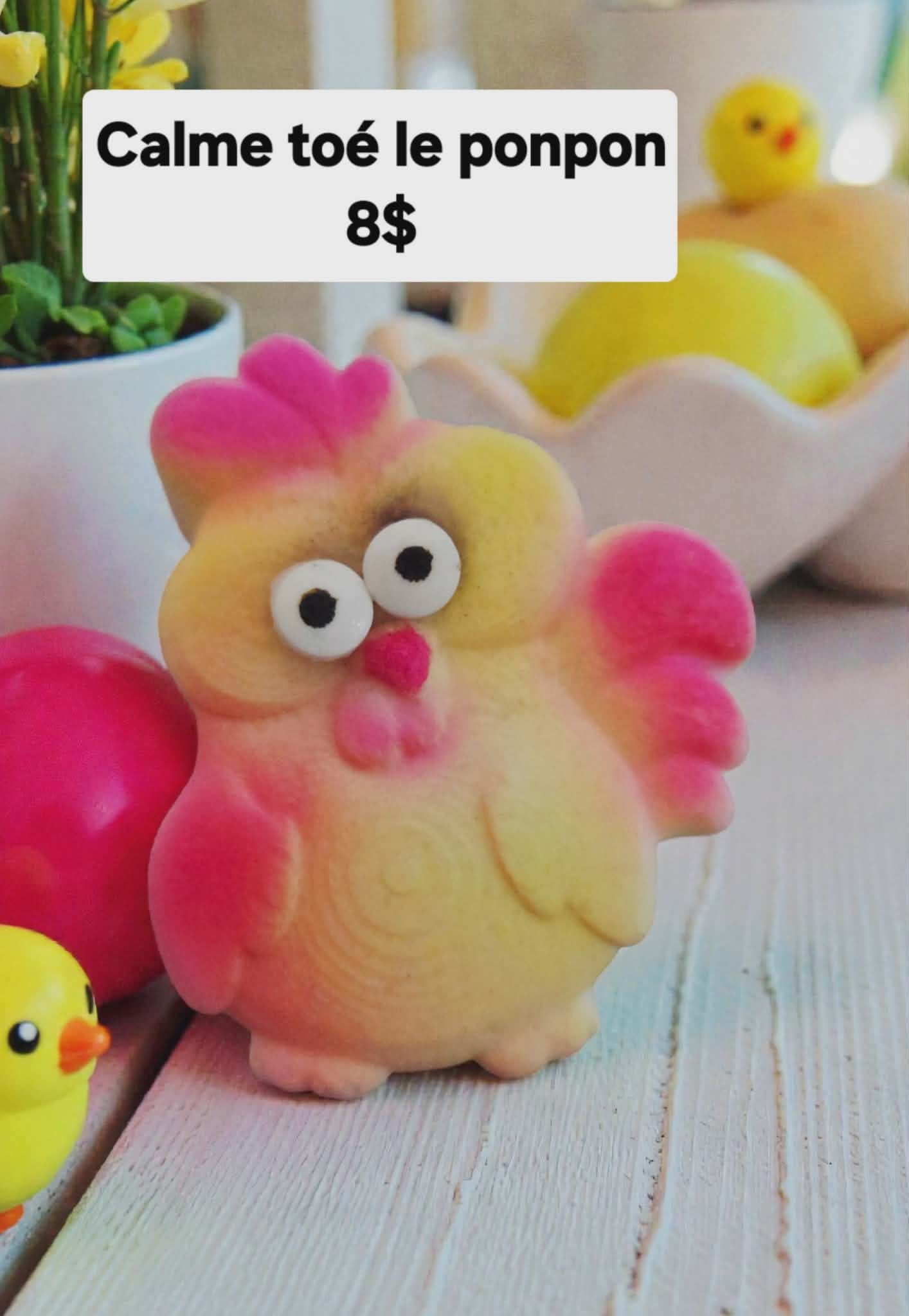 Bombe calme toé le pompon avec insertions de couleurs PRÉCOMMANDE