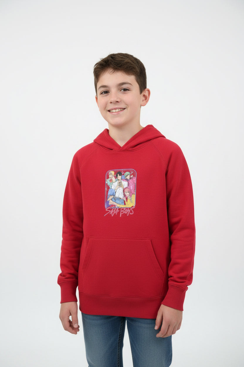 Hoodie chanteur pop demon junior grand rouge