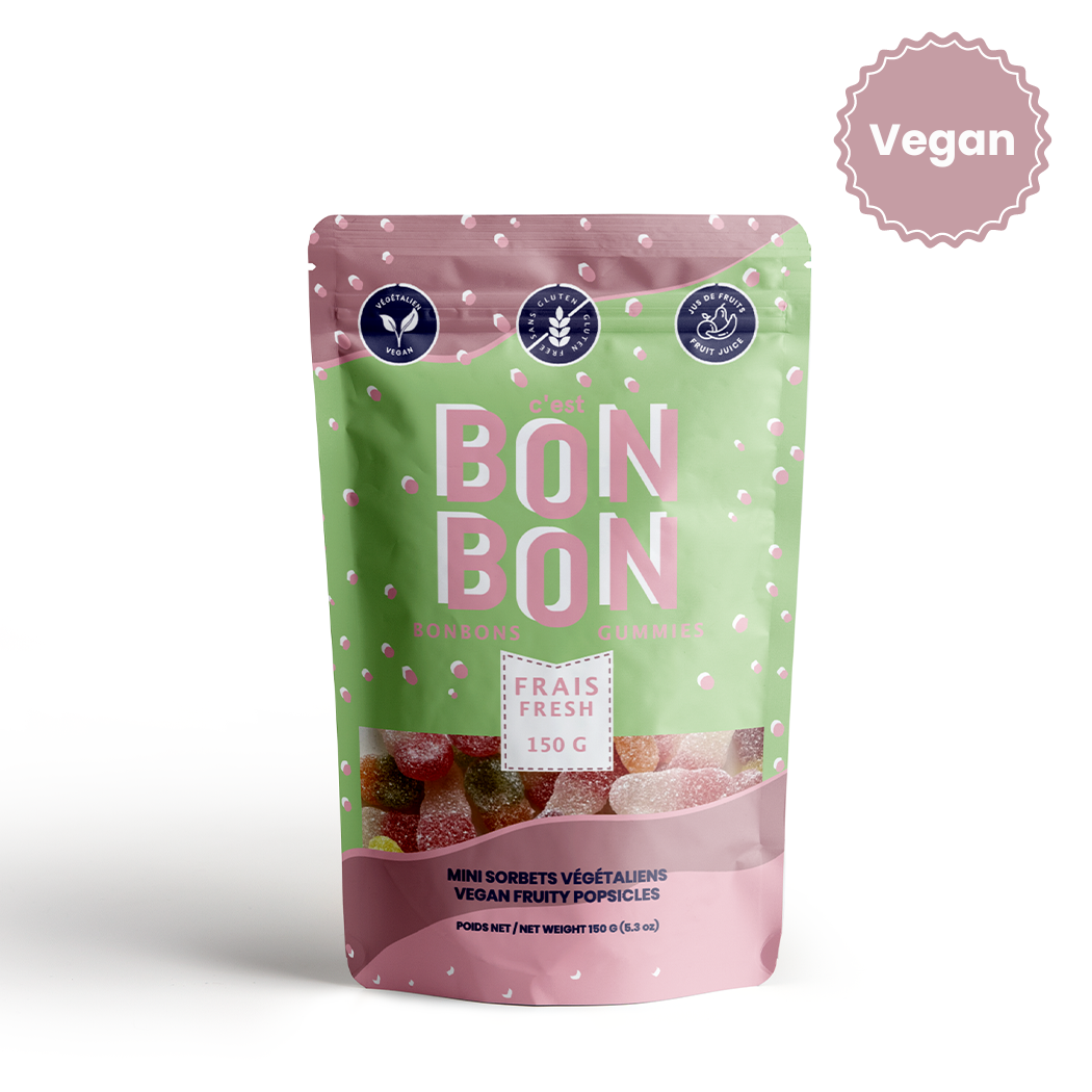 Minis sorbets végétaliens et fruitées - Bonbons gélifiés